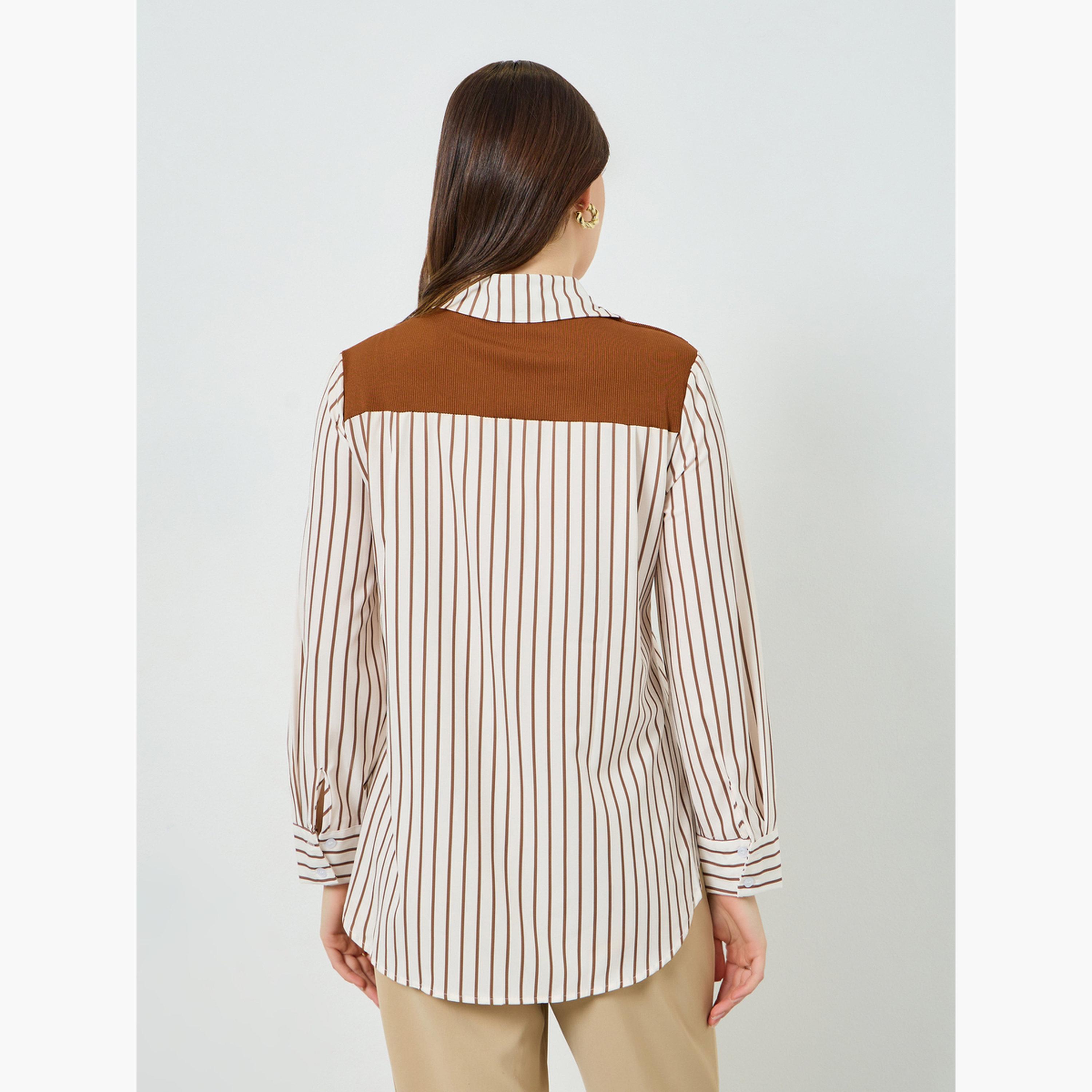بلوزة مخططة مزينة بأربطة-women-clothing-shirtsandblouses-shirts-image-4