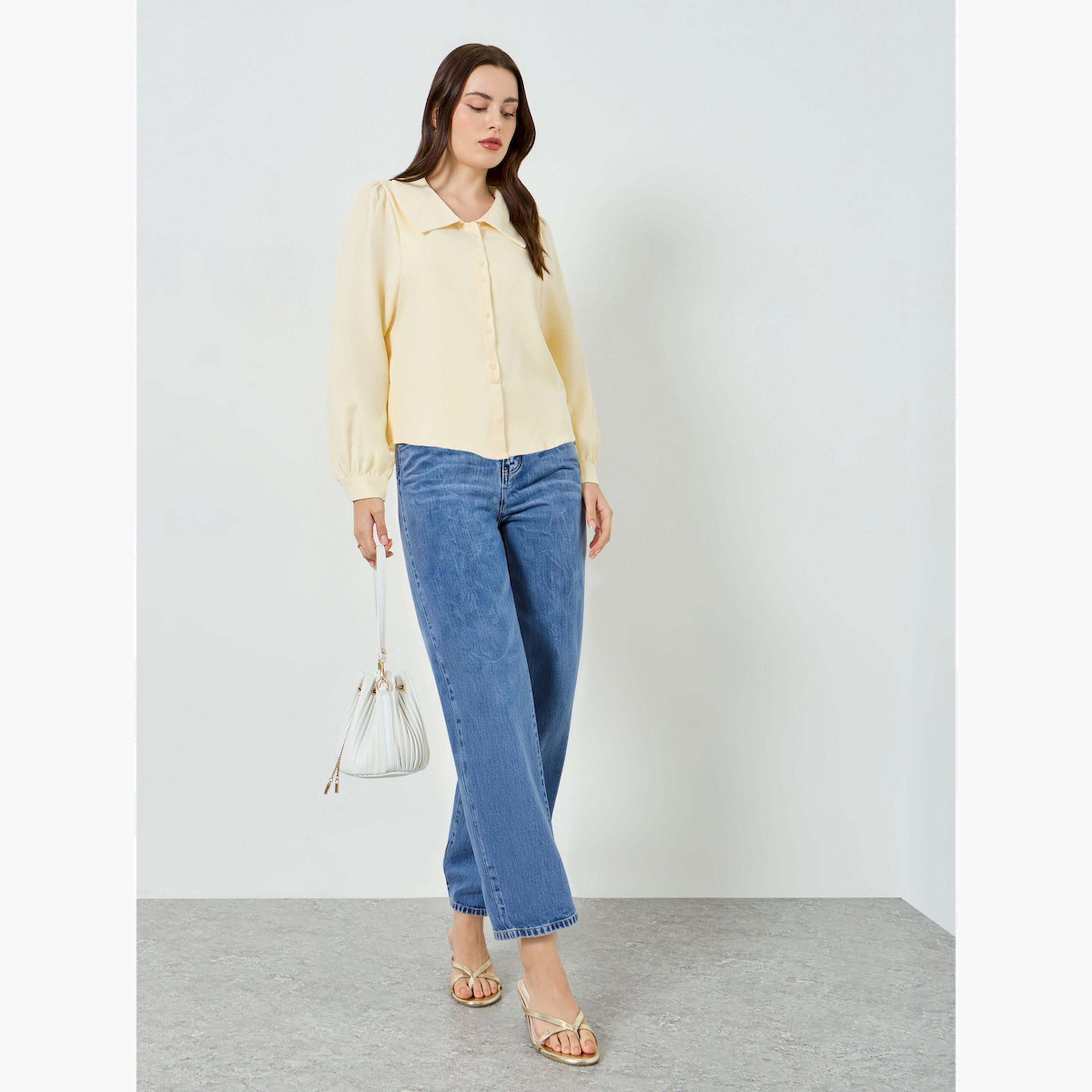 بلوزة بأزرار وياقة ممتدة-women-clothing-shirtsandblouses-shirts-image-2