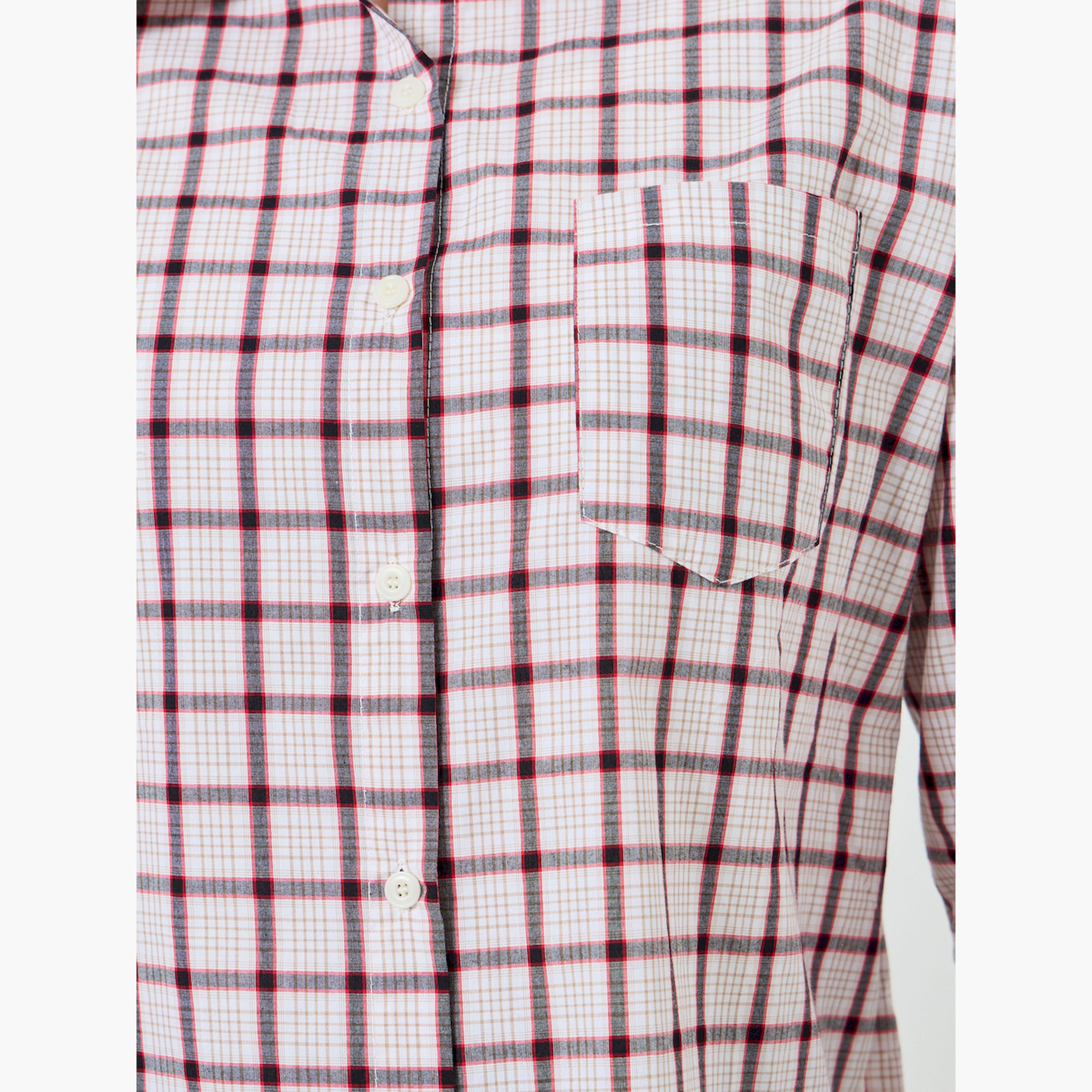 Styli Red Plaid Casual Oversized Shirt-women-clothing-shirtsandblouses-shirts-image-5