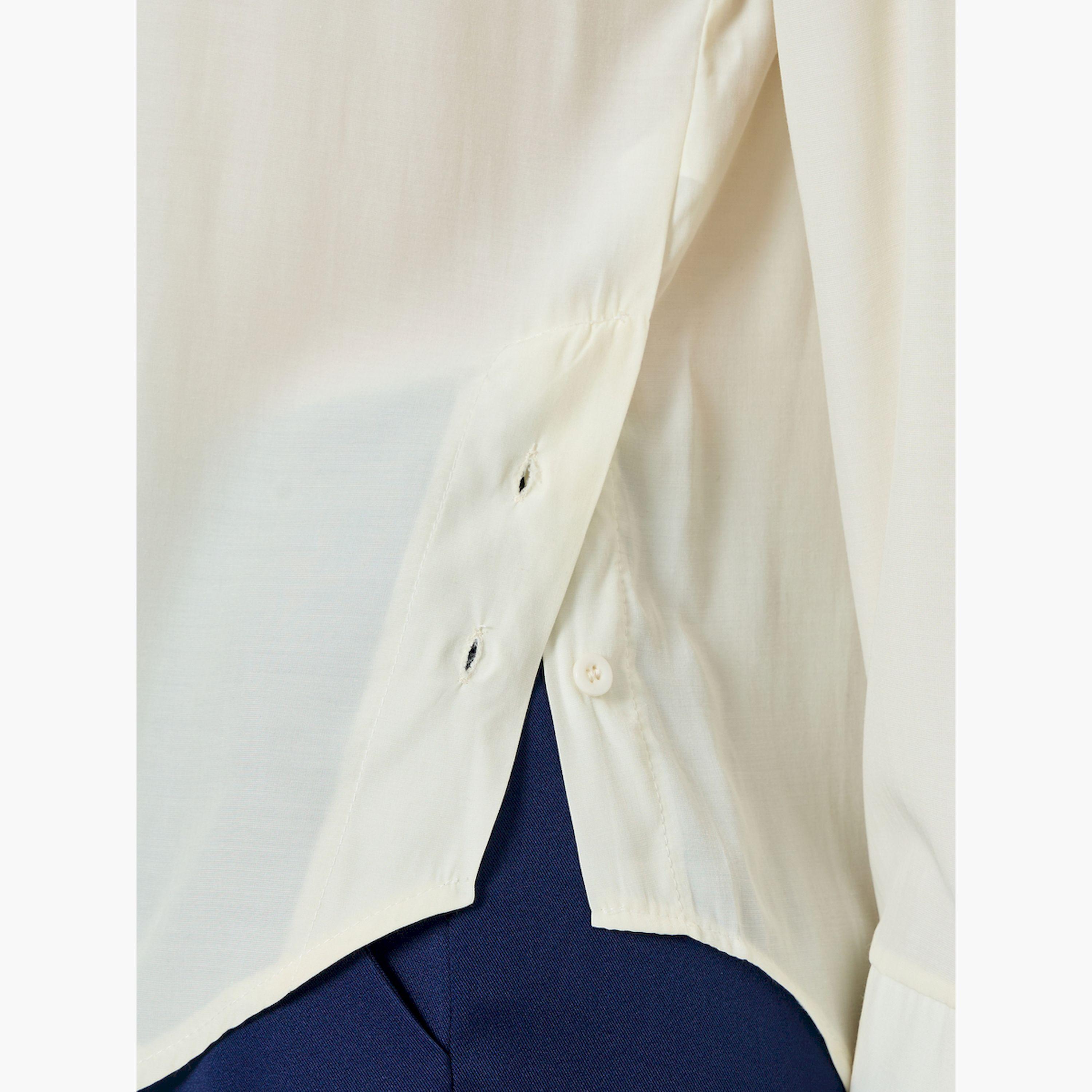 Styli Yellow Solid Long Sleeve Oversized Shirt-women-clothing-shirtsandblouses-shirts-image-5