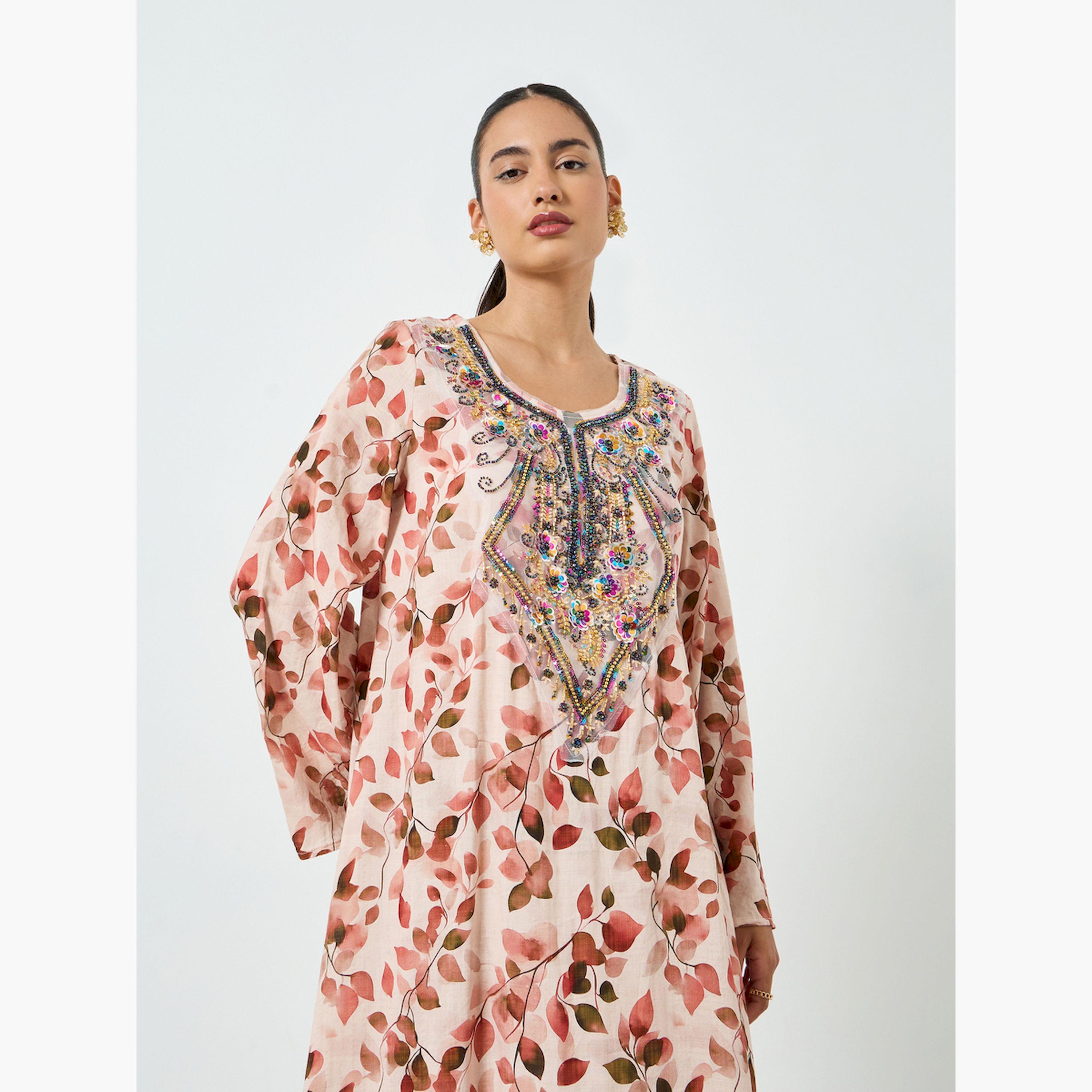 Styli Floral Printed Embroidered Mukhawar Jalabiya-women-arabicclothing-jalabiyas-image-4