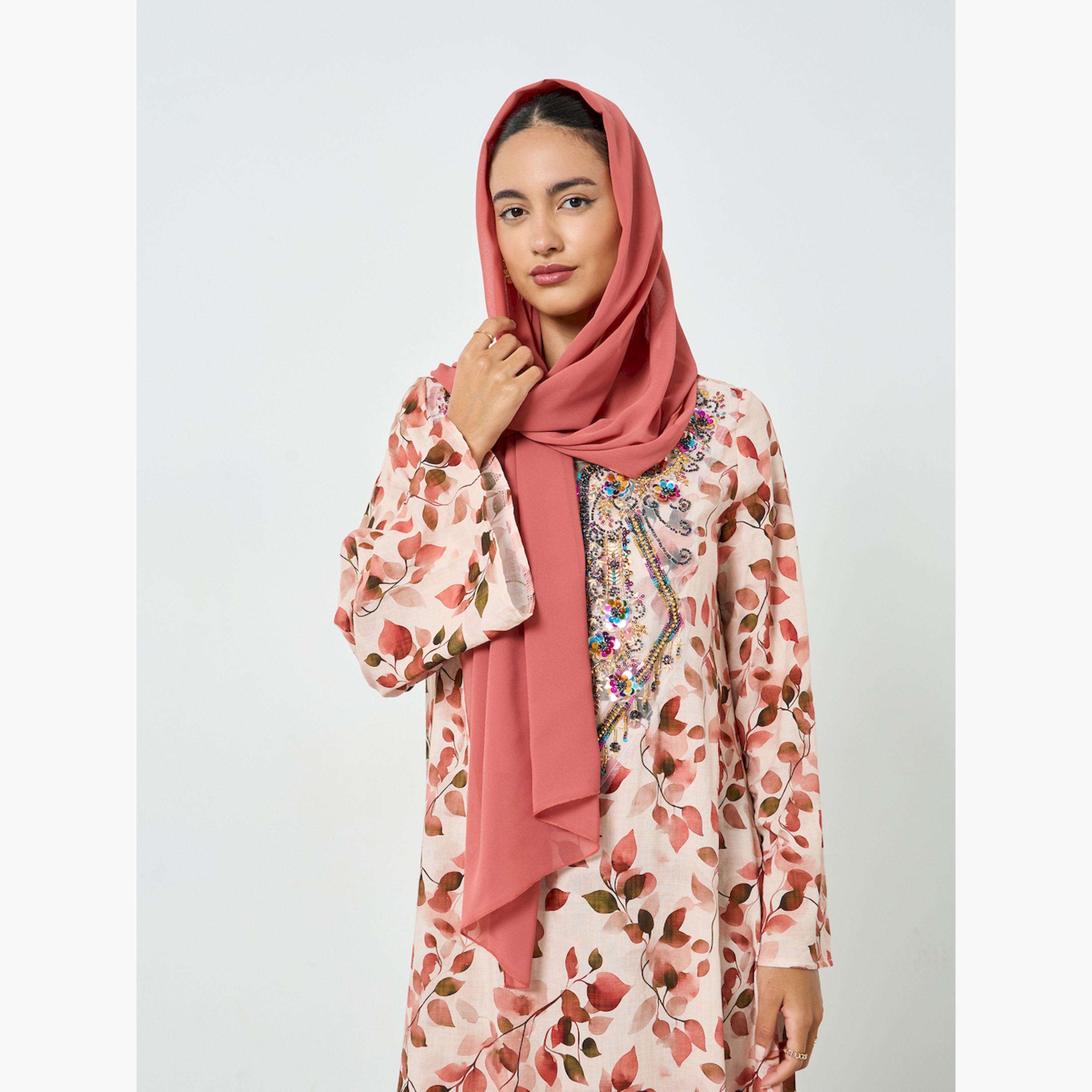 Styli Floral Printed Embroidered Mukhawar Jalabiya-women-arabicclothing-jalabiyas-image-5