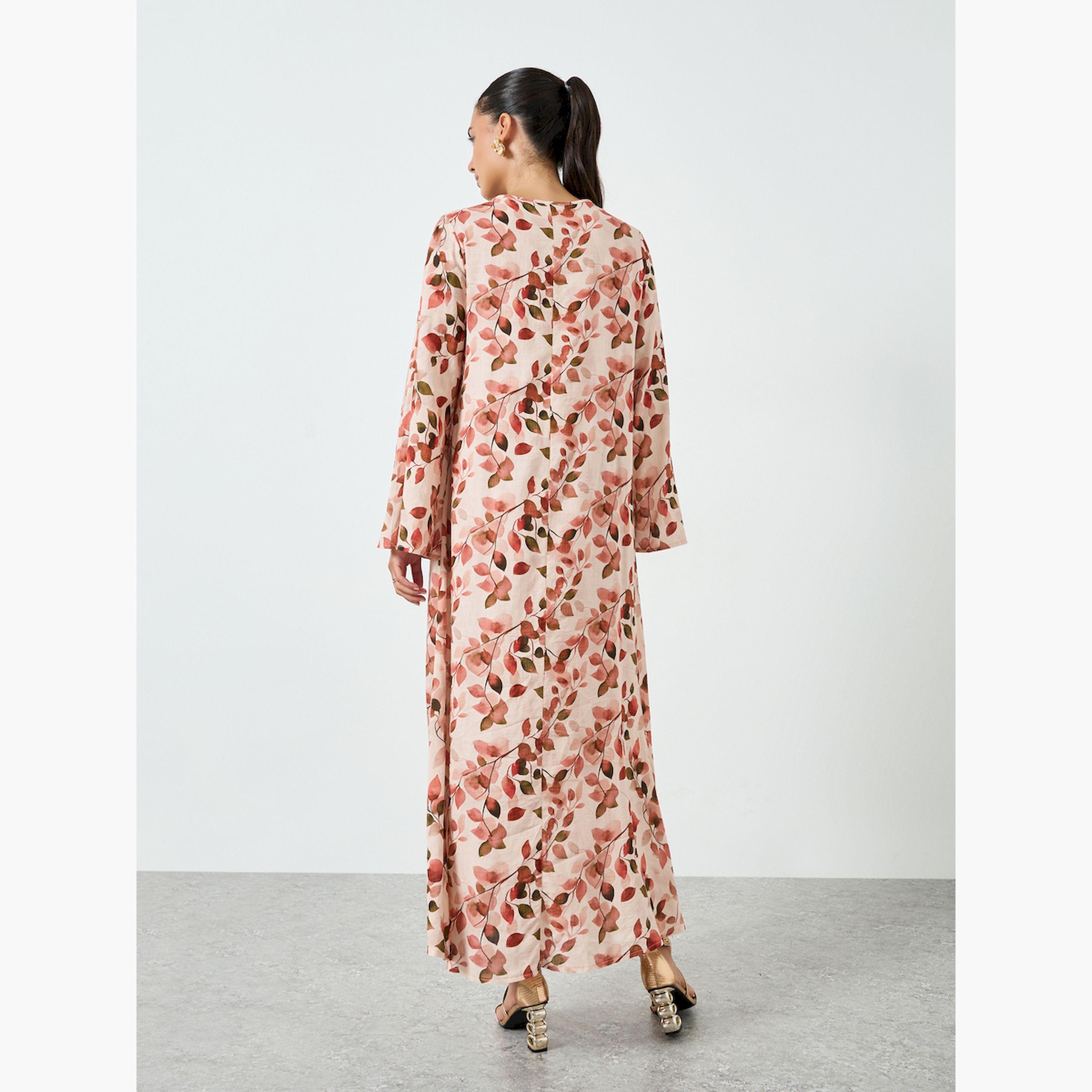 Styli Floral Printed Embroidered Mukhawar Jalabiya-women-arabicclothing-jalabiyas-image-6
