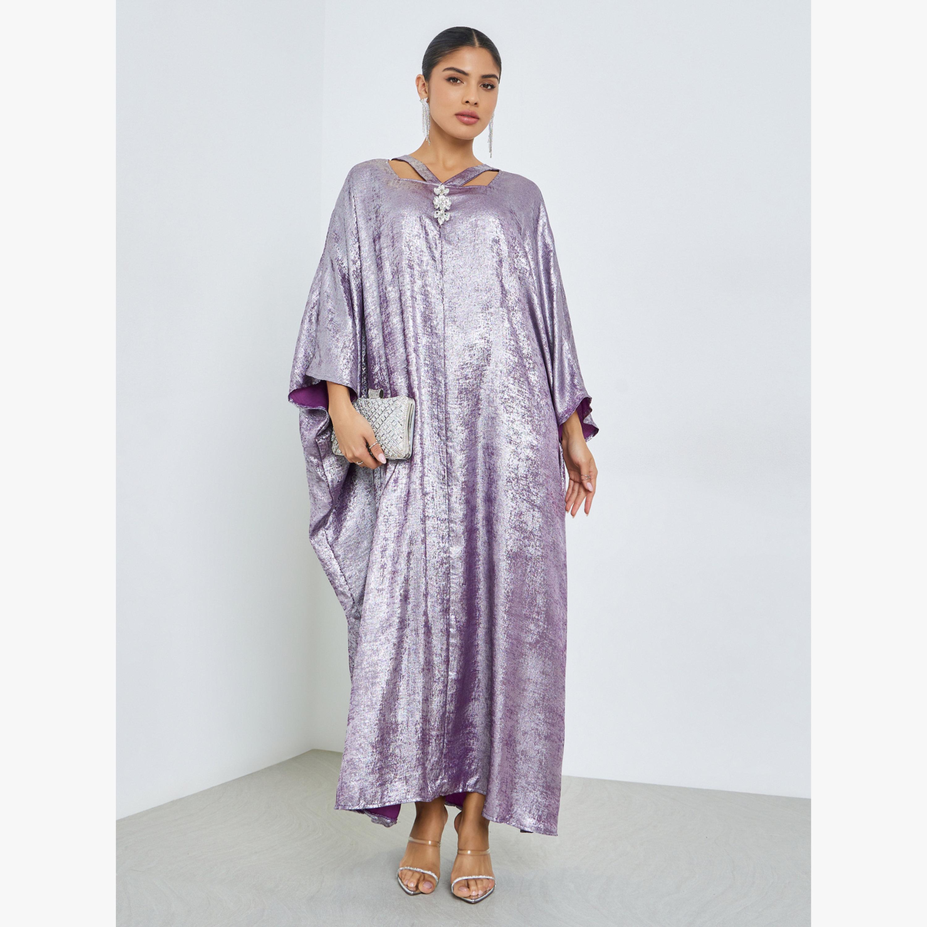 قفطان بقصة مريحة ومظهر لامع-women-arabicclothing-kaftan-image-1