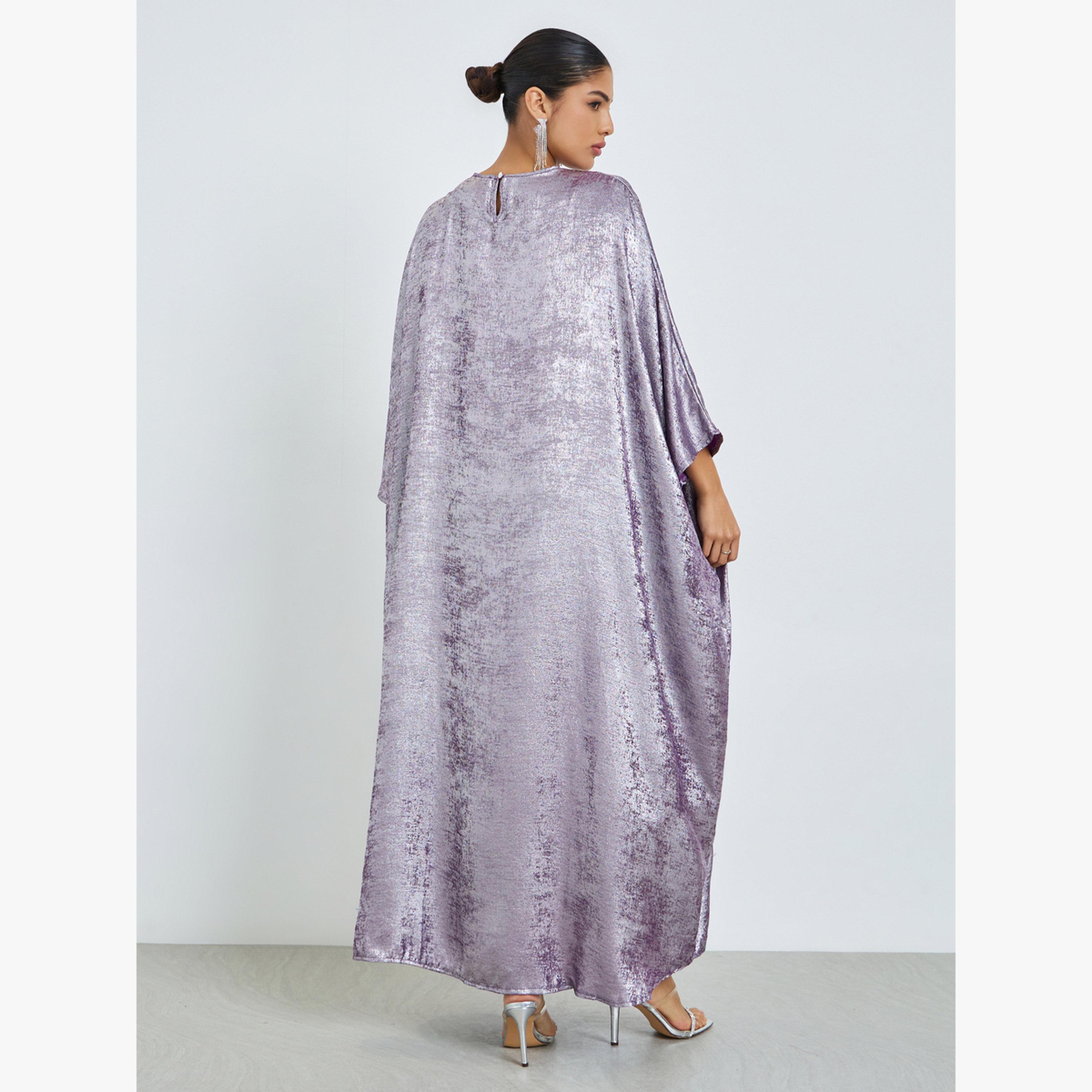 قفطان بقصة مريحة ومظهر لامع-women-arabicclothing-kaftan-image-4