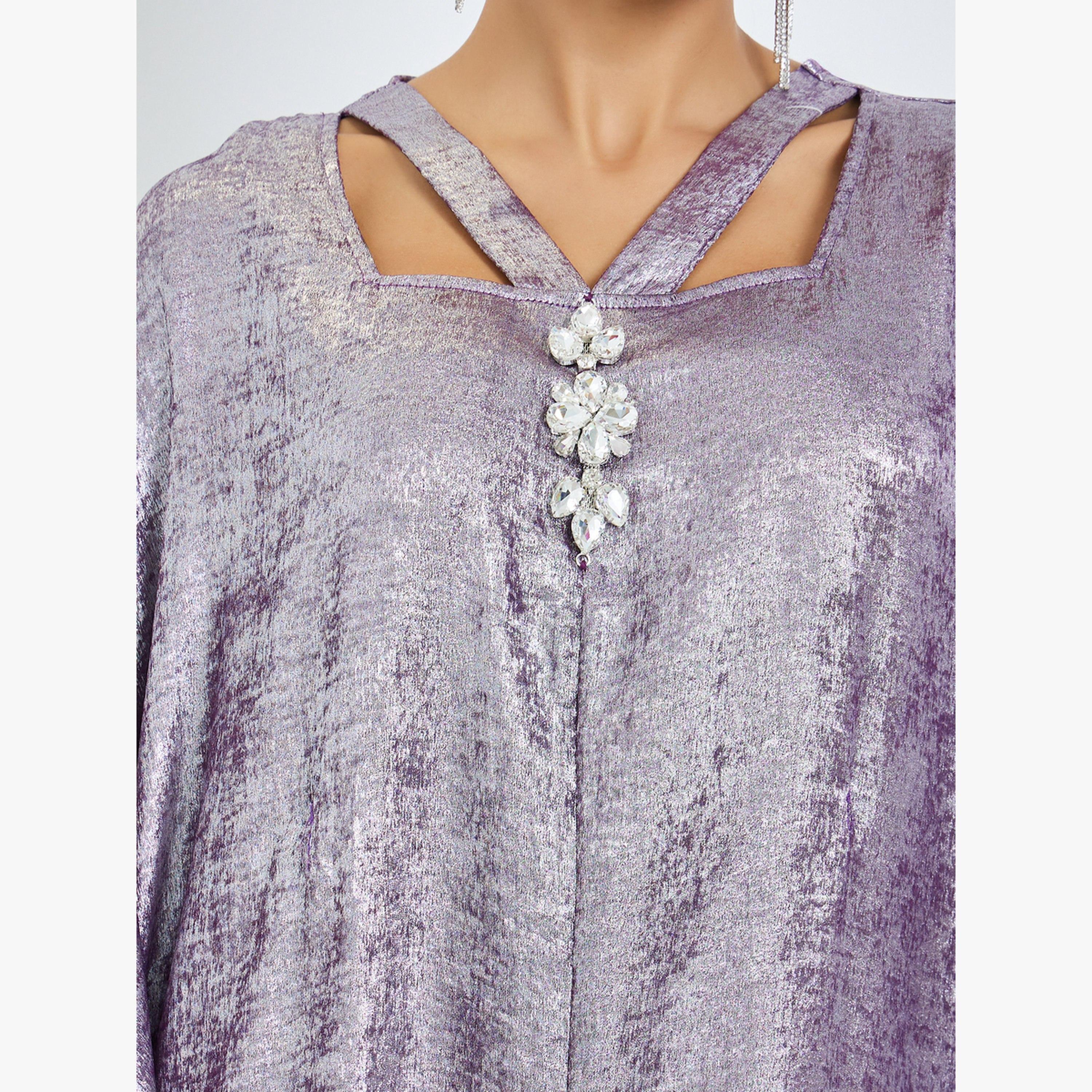 قفطان بقصة مريحة ومظهر لامع-women-arabicclothing-kaftan-image-5