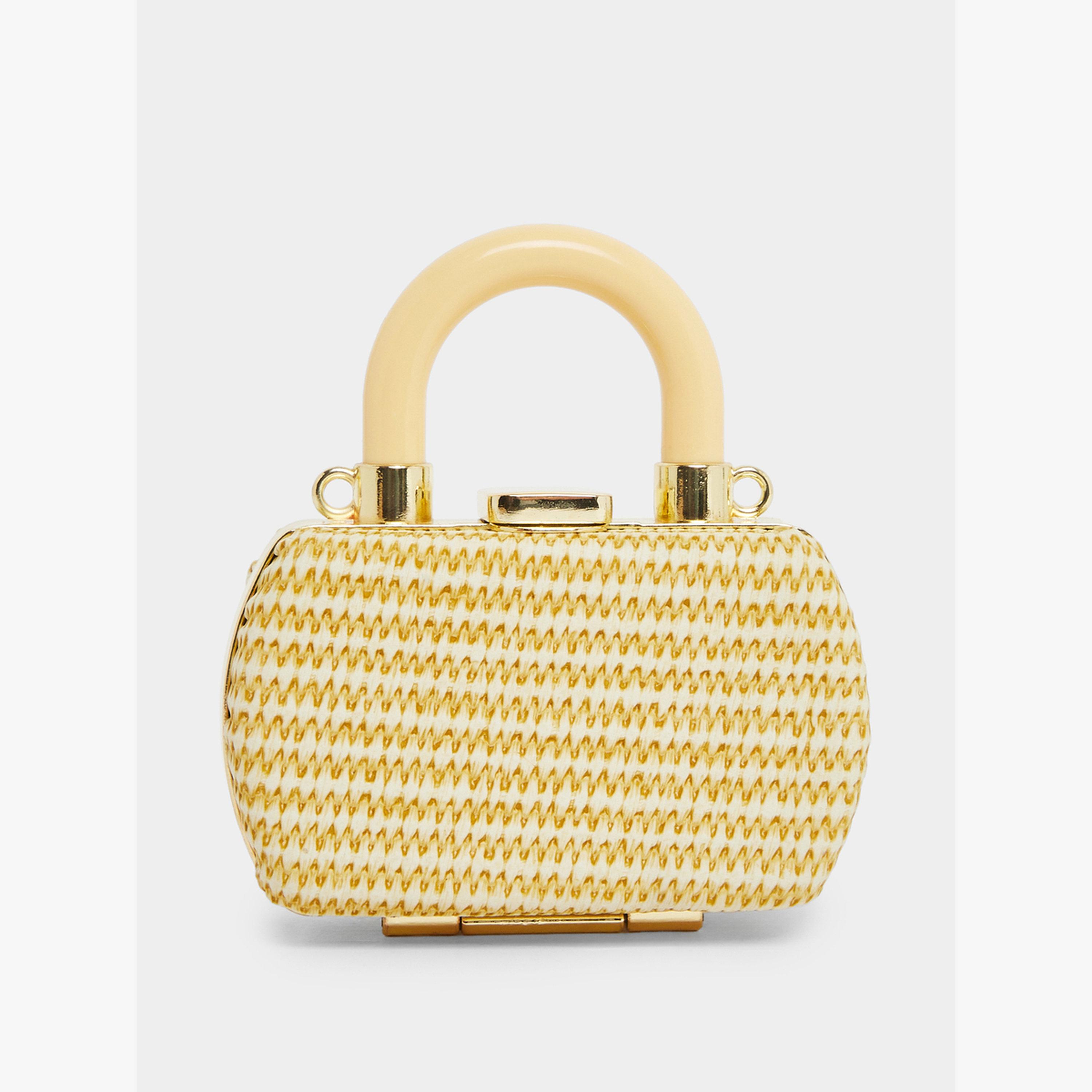 Styli Golden Braided Box Clutch with Chain-women-bagsandwallets-handbags-image-3