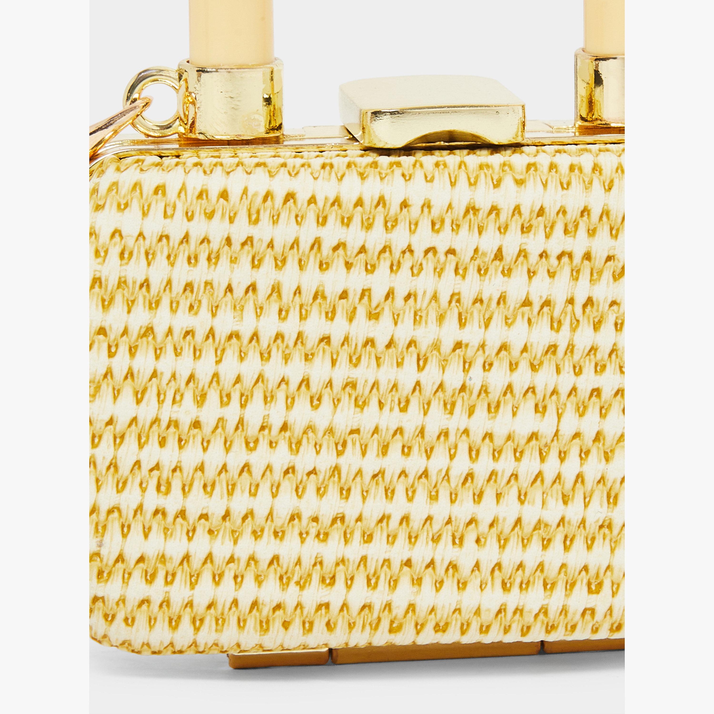 Styli Golden Braided Box Clutch with Chain-women-bagsandwallets-handbags-image-4