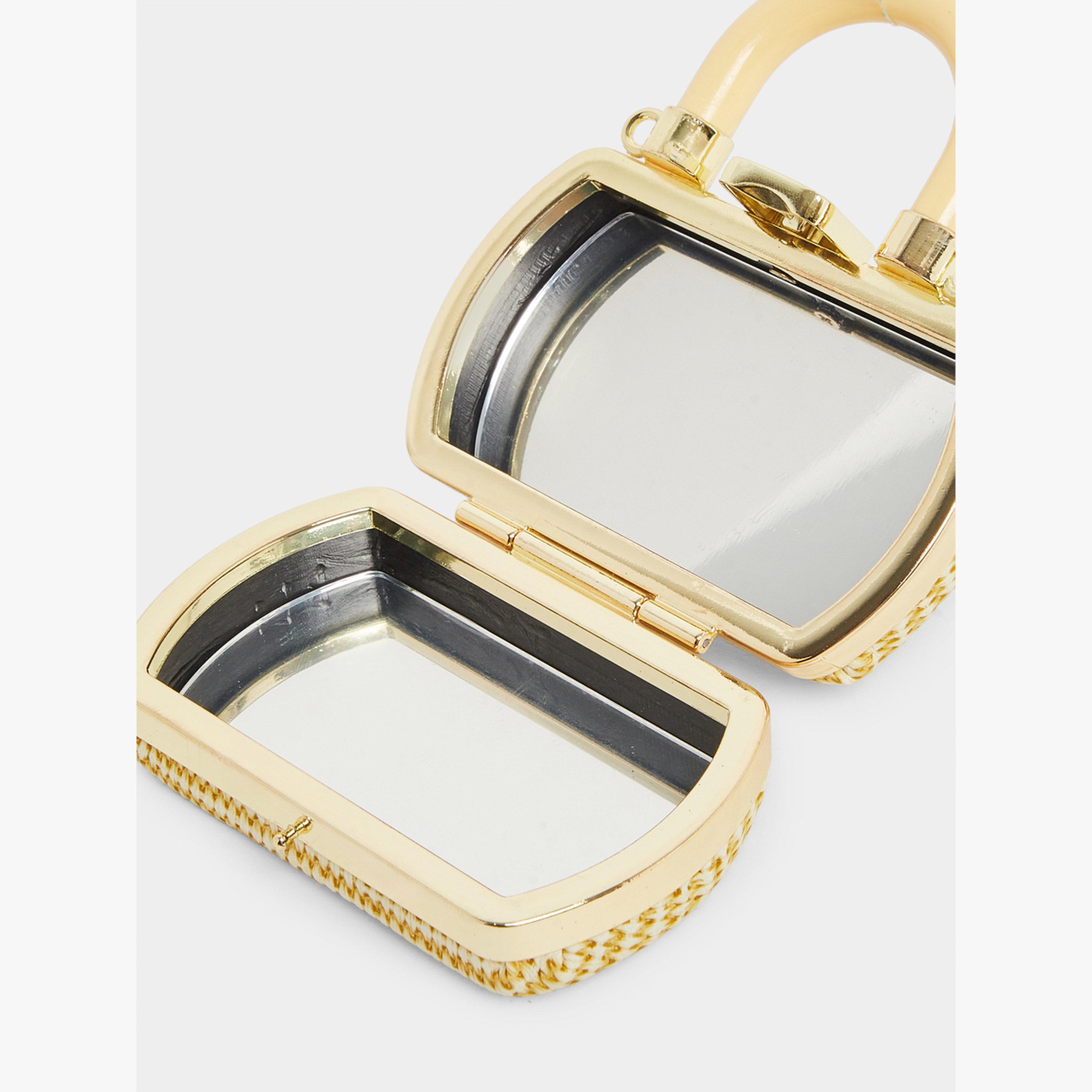 Styli Golden Braided Box Clutch with Chain-women-bagsandwallets-handbags-image-5