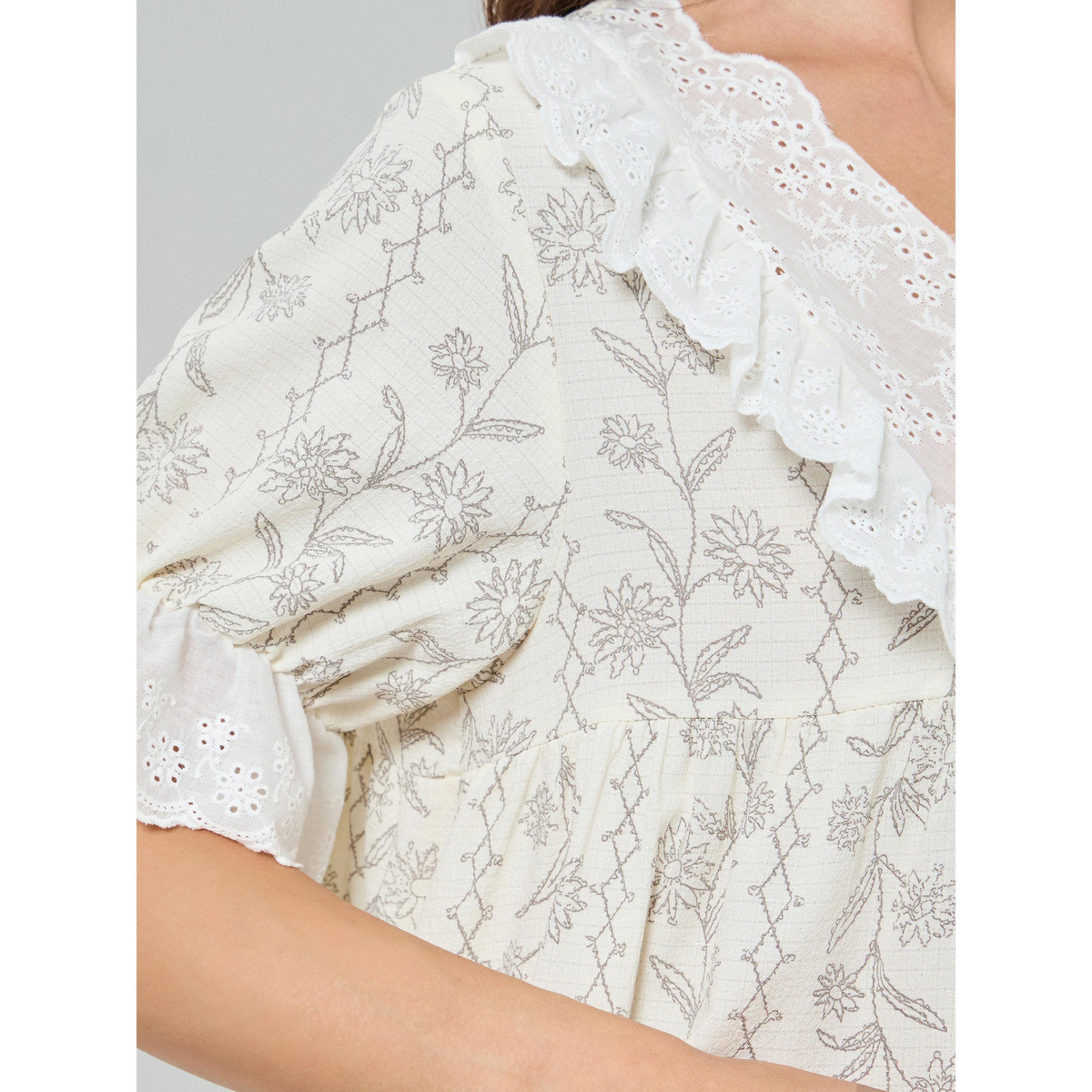 Styli Floral Print Midi Nightdress with Lace Trim-women-clothing-nightwear-nighties-image-4
