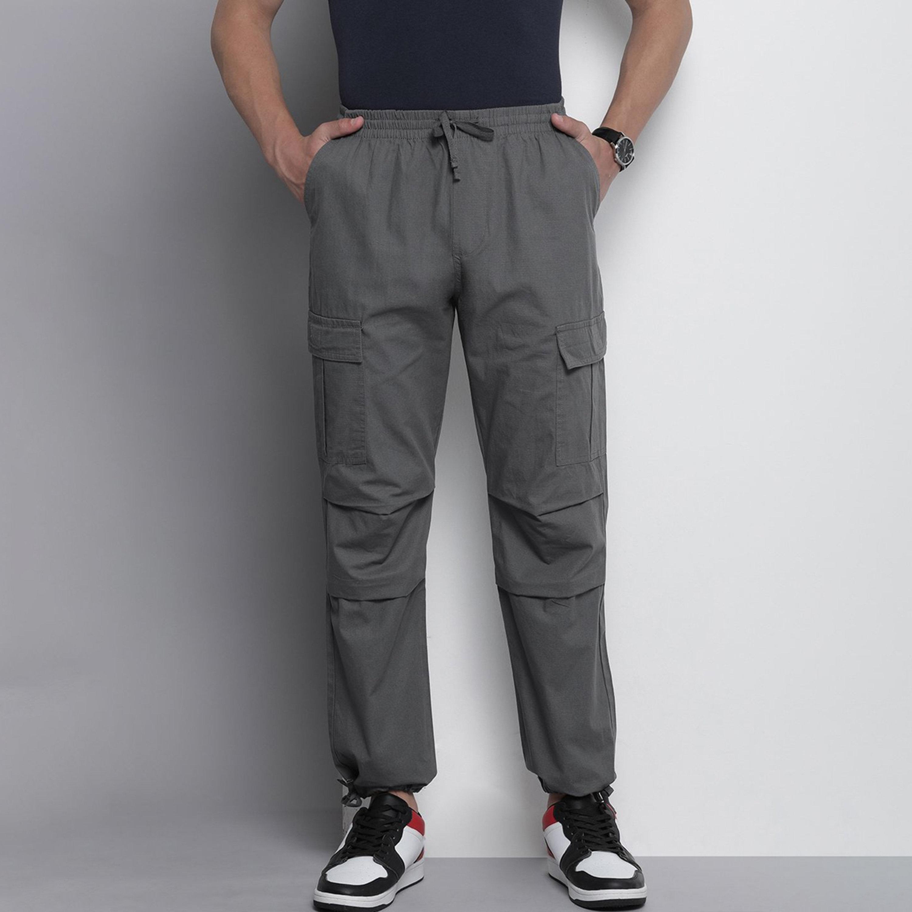 بنطال كارغو سادة بقصة مريحة للرجال-men-clothing-bottoms-joggers-image-1