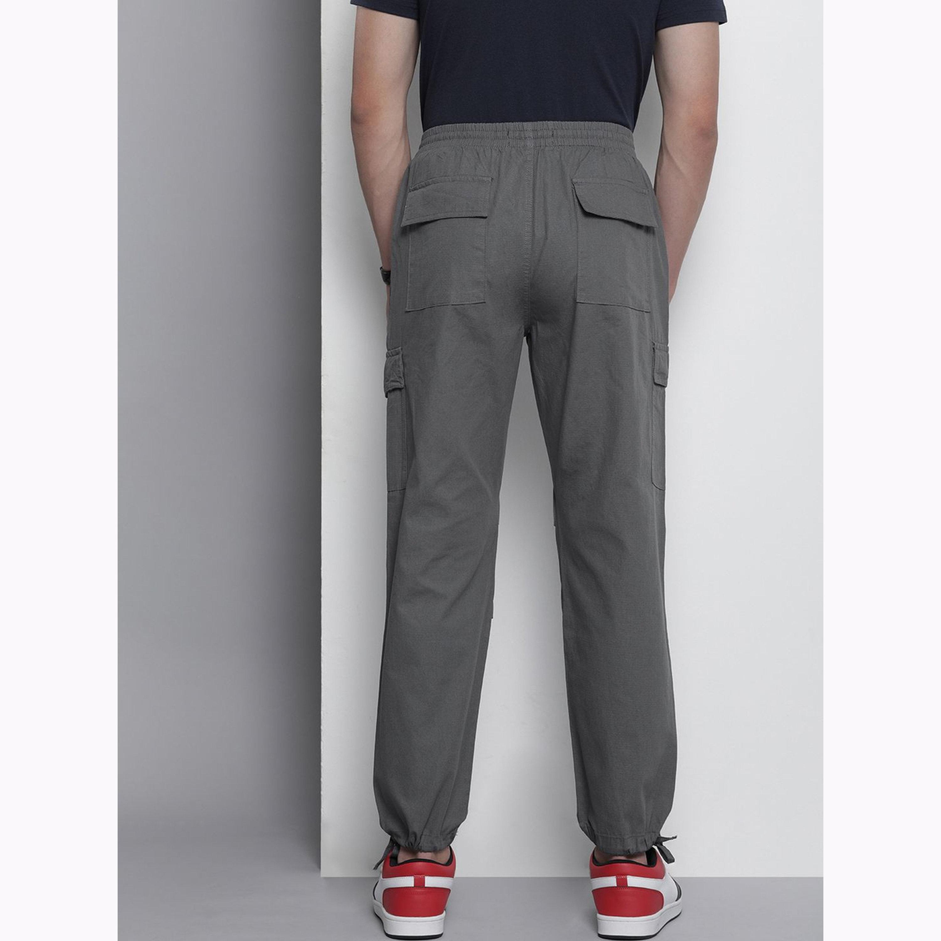 The Indian Garage Co X Styli Men Grey Relaxed Fit Solid Cargo-men-clothing-bottoms-joggers-image-3