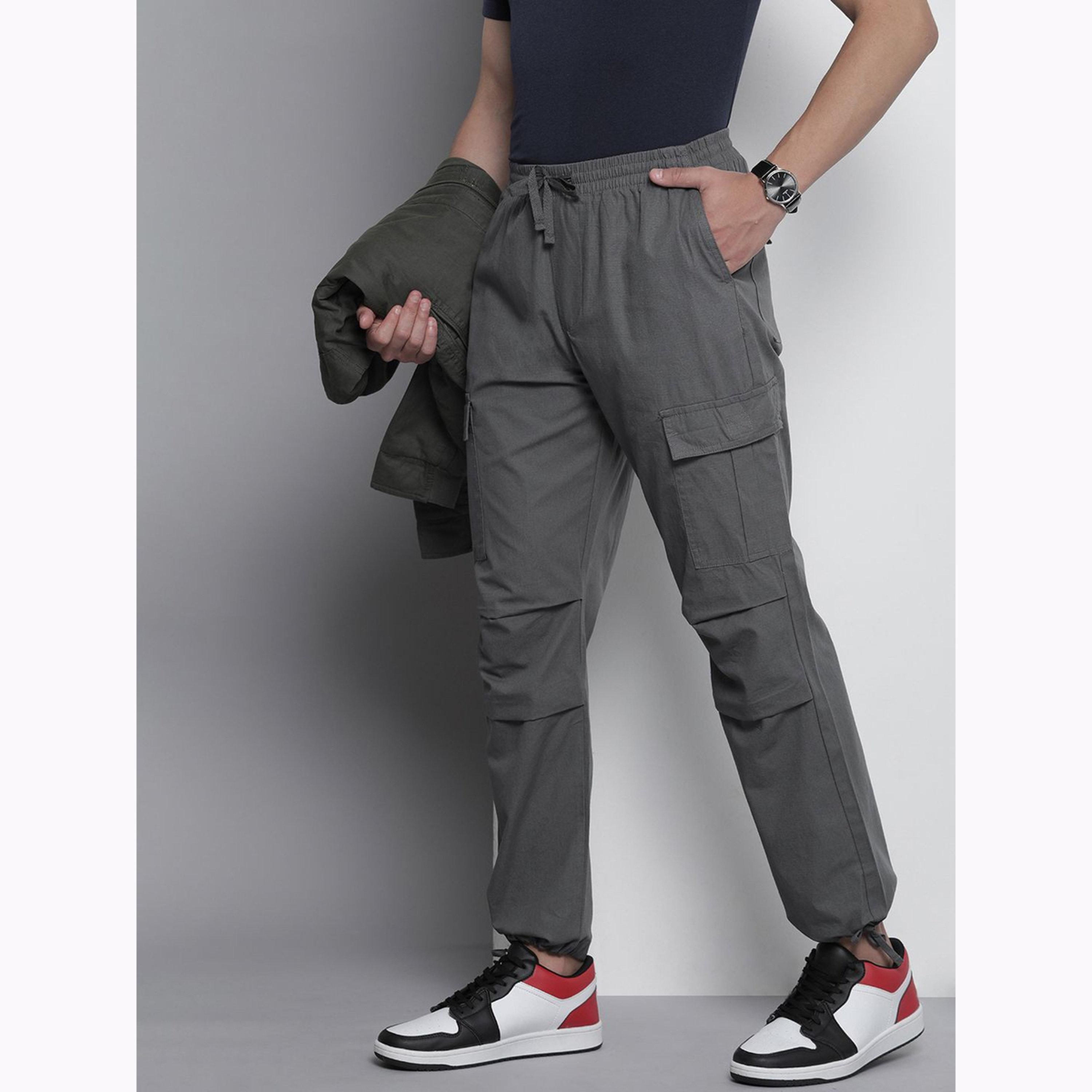 بنطال كارغو سادة بقصة مريحة للرجال-men-clothing-bottoms-joggers-image-5
