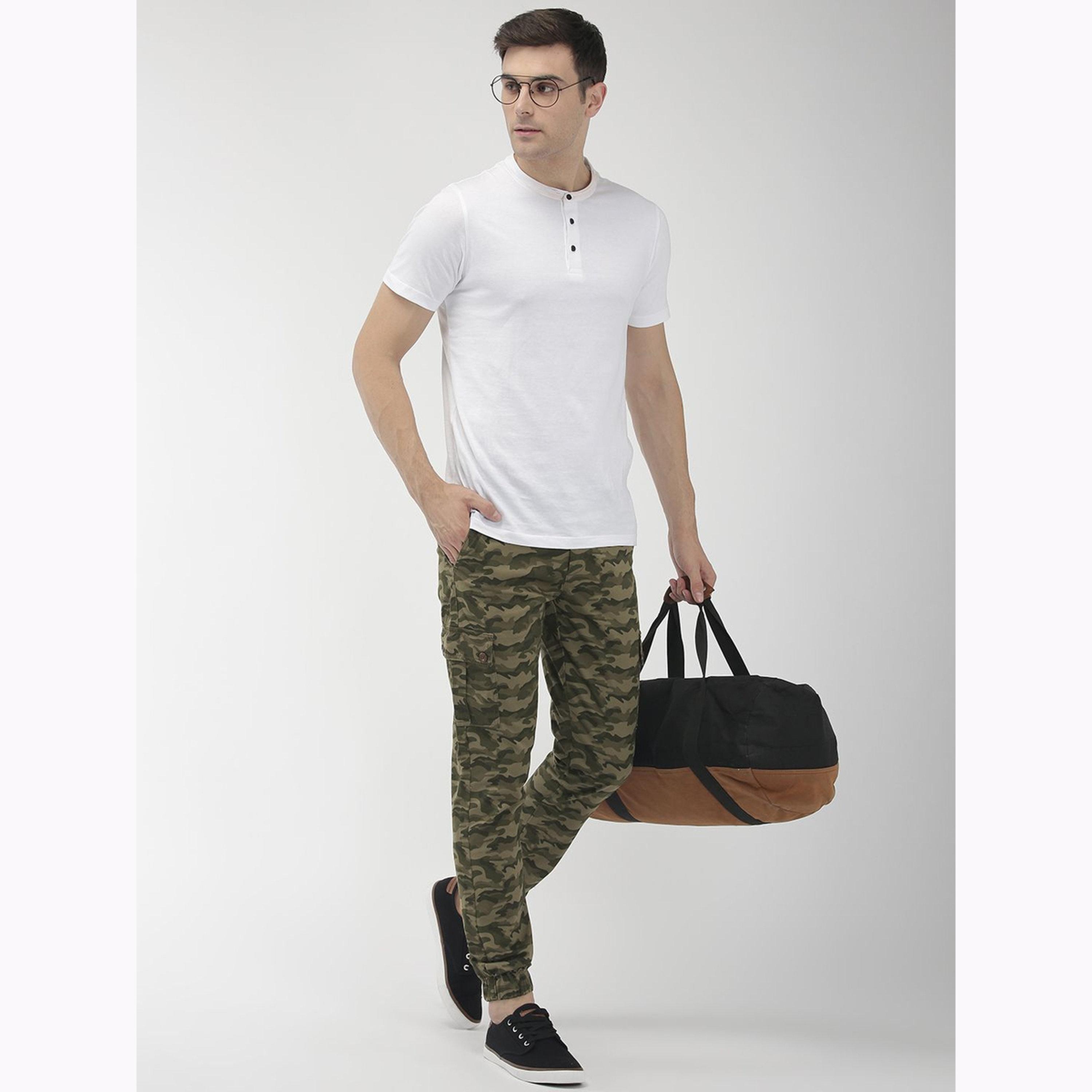 The Indian Garage Co X Styli Men Olive Slim Fit Camouflage Cargo-men-clothing-bottoms-joggers-image-2