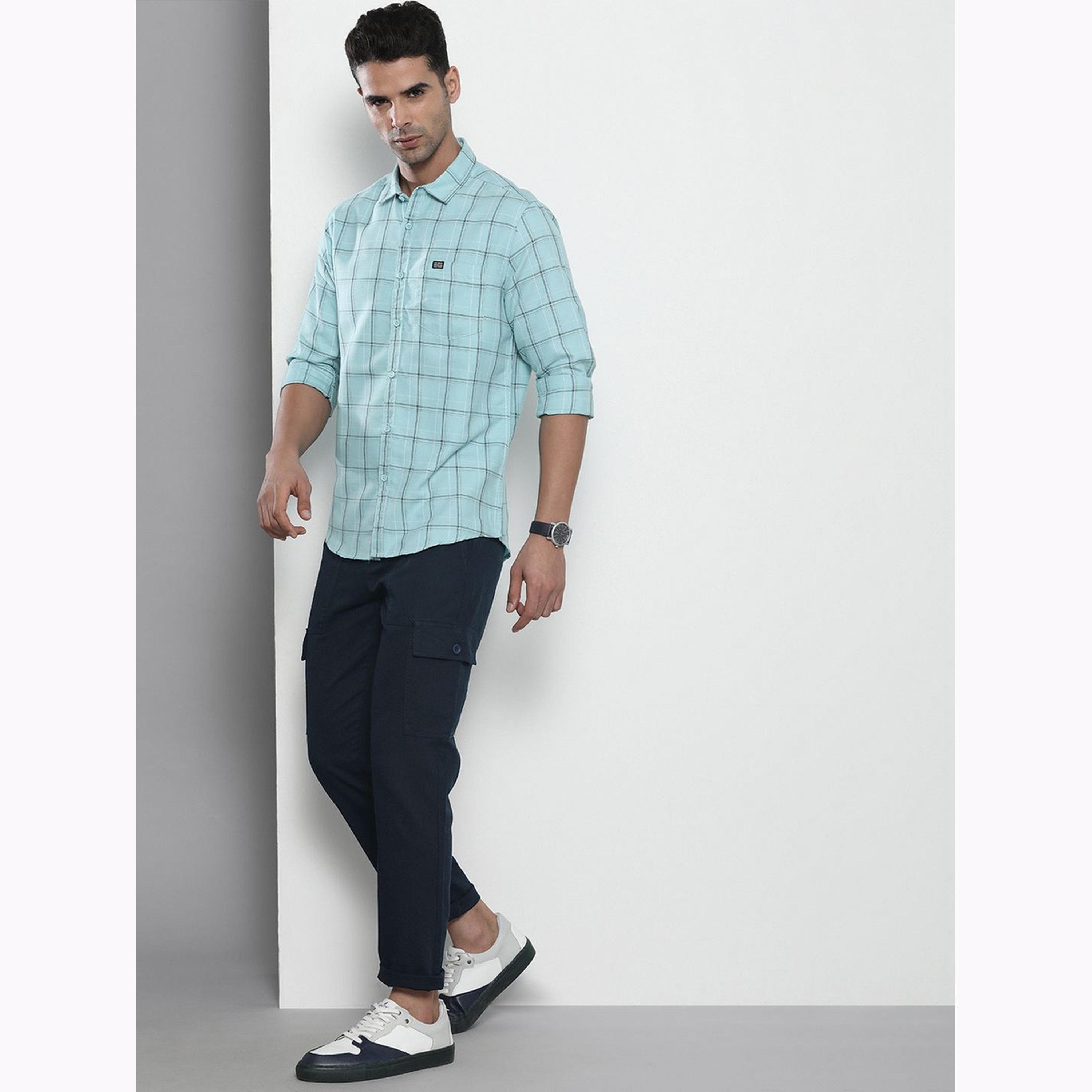 The Indian Garage Co X Styli Men Navy Blue Regular Fit Solid Cargo Pants-men-clothing-bottoms-joggers-image-2