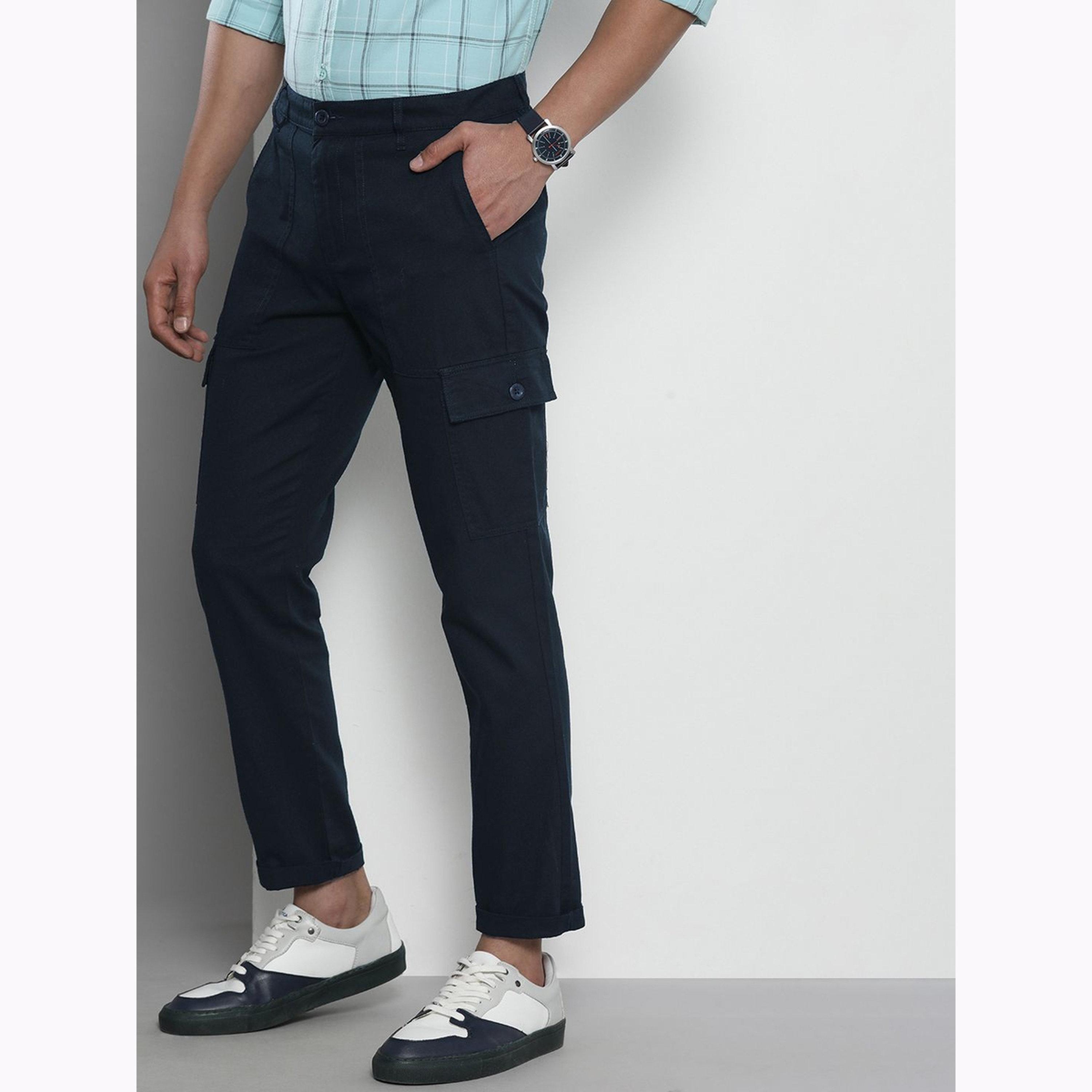 بنطال كارغو سادة بقصة عادية للرجال-men-clothing-bottoms-joggers-image-5
