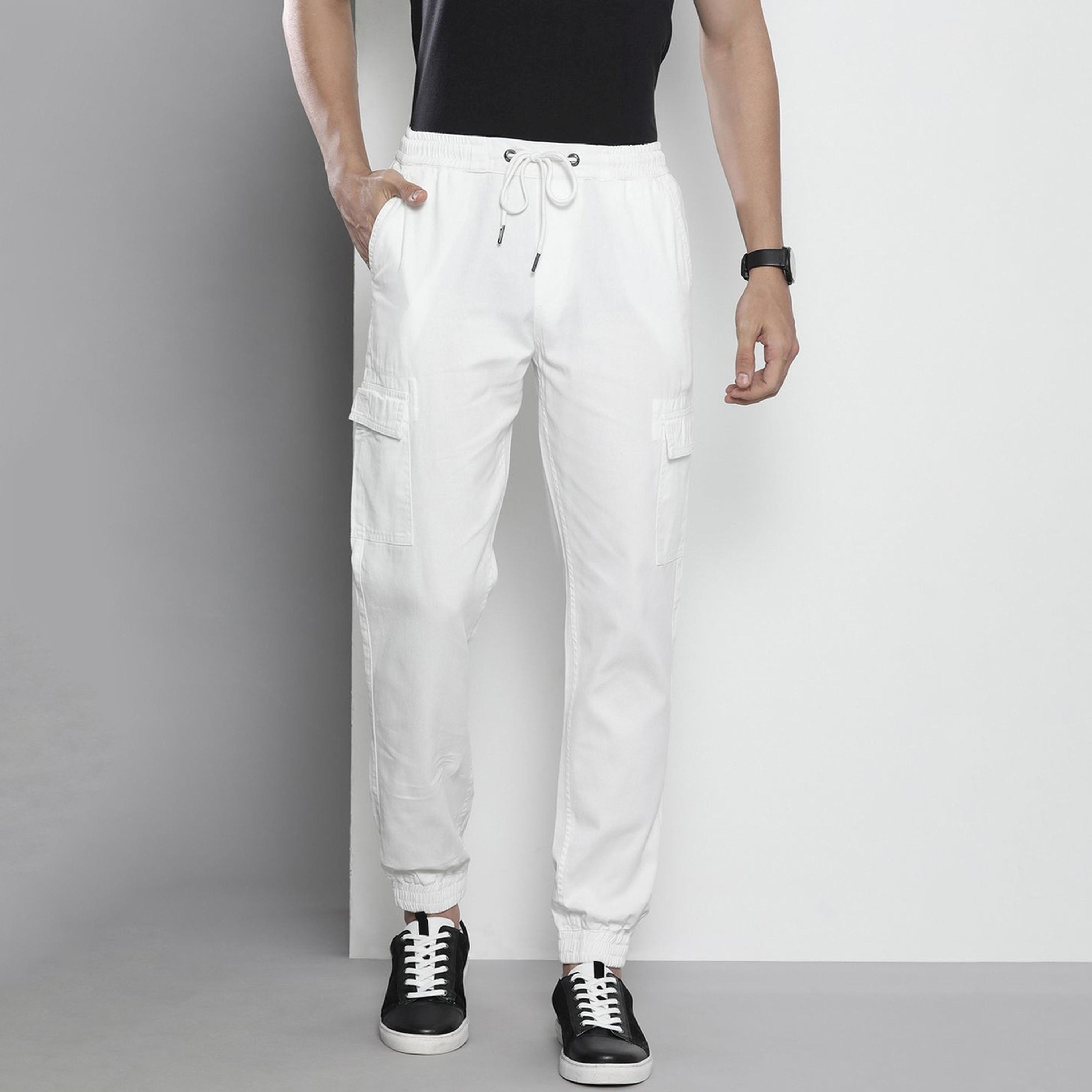 جوغر كارغو سادة بقصة عادية للرجال-men-clothing-bottoms-joggers-image-1