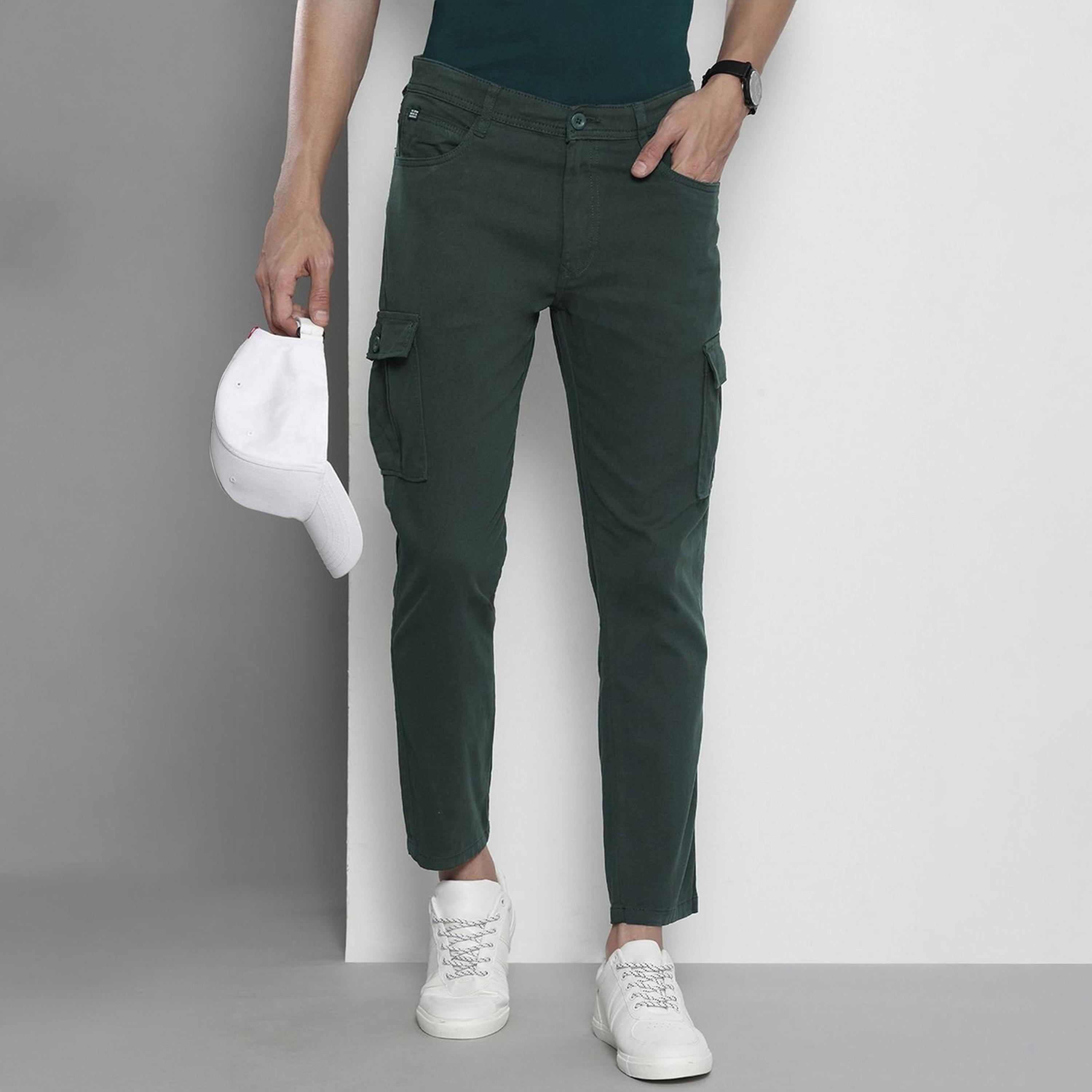 The Indian Garage Co X Styli Men Slim Fit Solid Cargo-men-clothing-bottoms-joggers-image-1