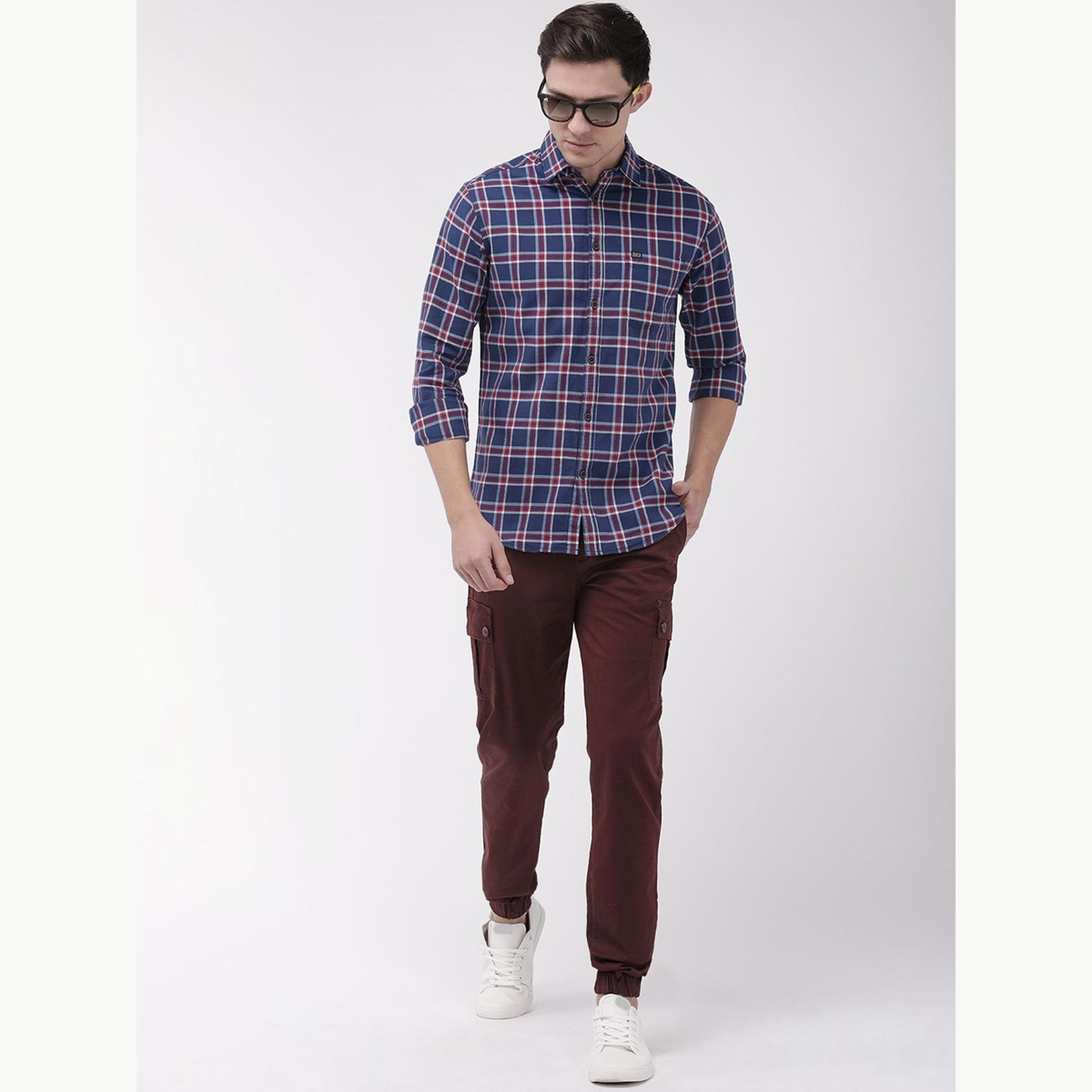 جوغر كارغو سادة بقصة ضيقة للرجال-men-clothing-bottoms-joggers-image-2