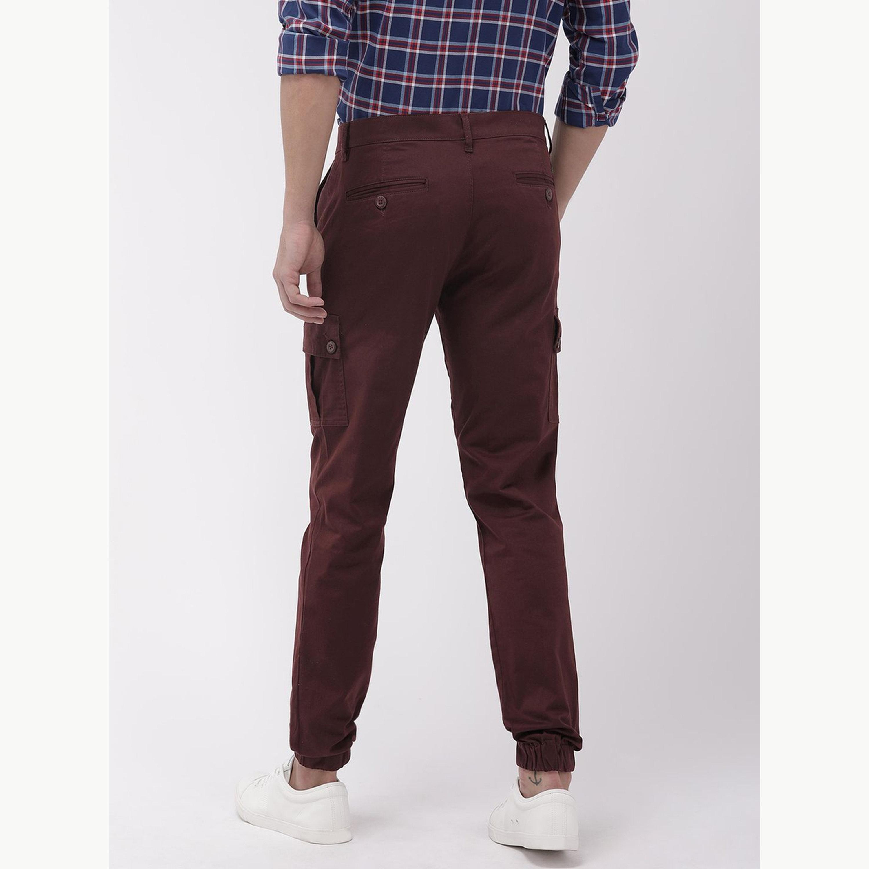 جوغر كارغو سادة بقصة ضيقة للرجال-men-clothing-bottoms-joggers-image-3