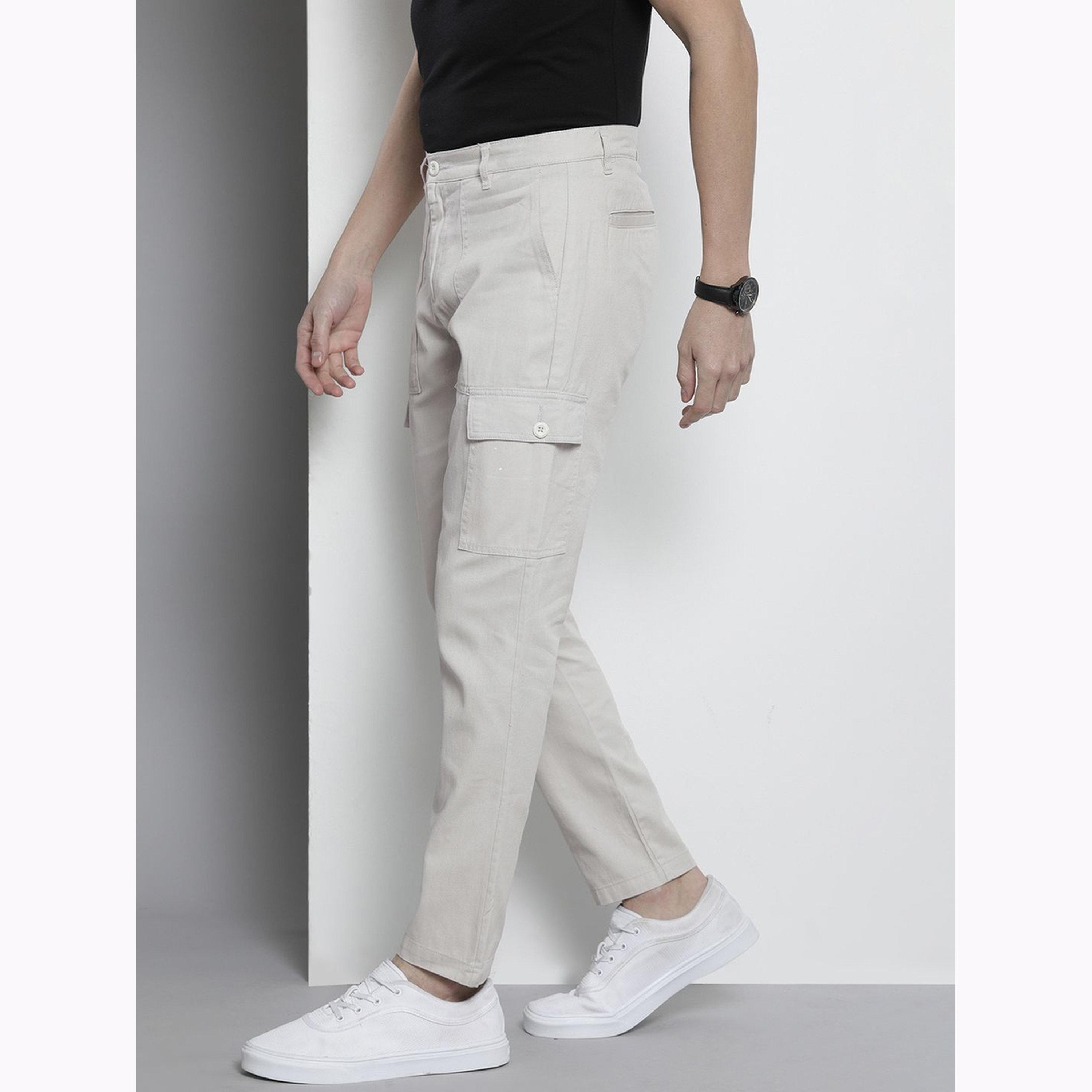 بنطال كارغو سادة بقصة عادية للرجال-men-clothing-bottoms-joggers-image-5