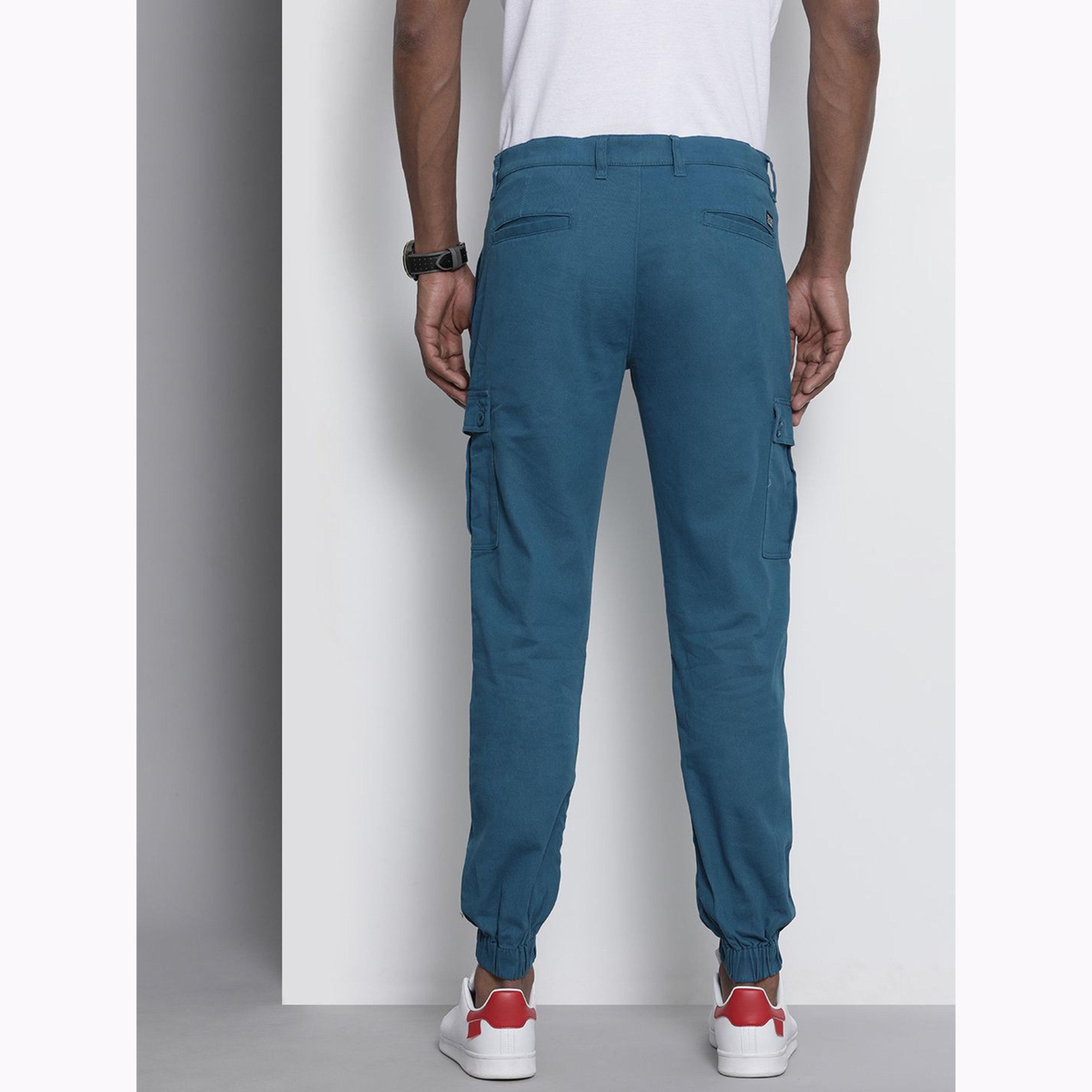 جوغر كارغو سادة بقصة ضيقة للرجال-men-clothing-bottoms-joggers-image-3