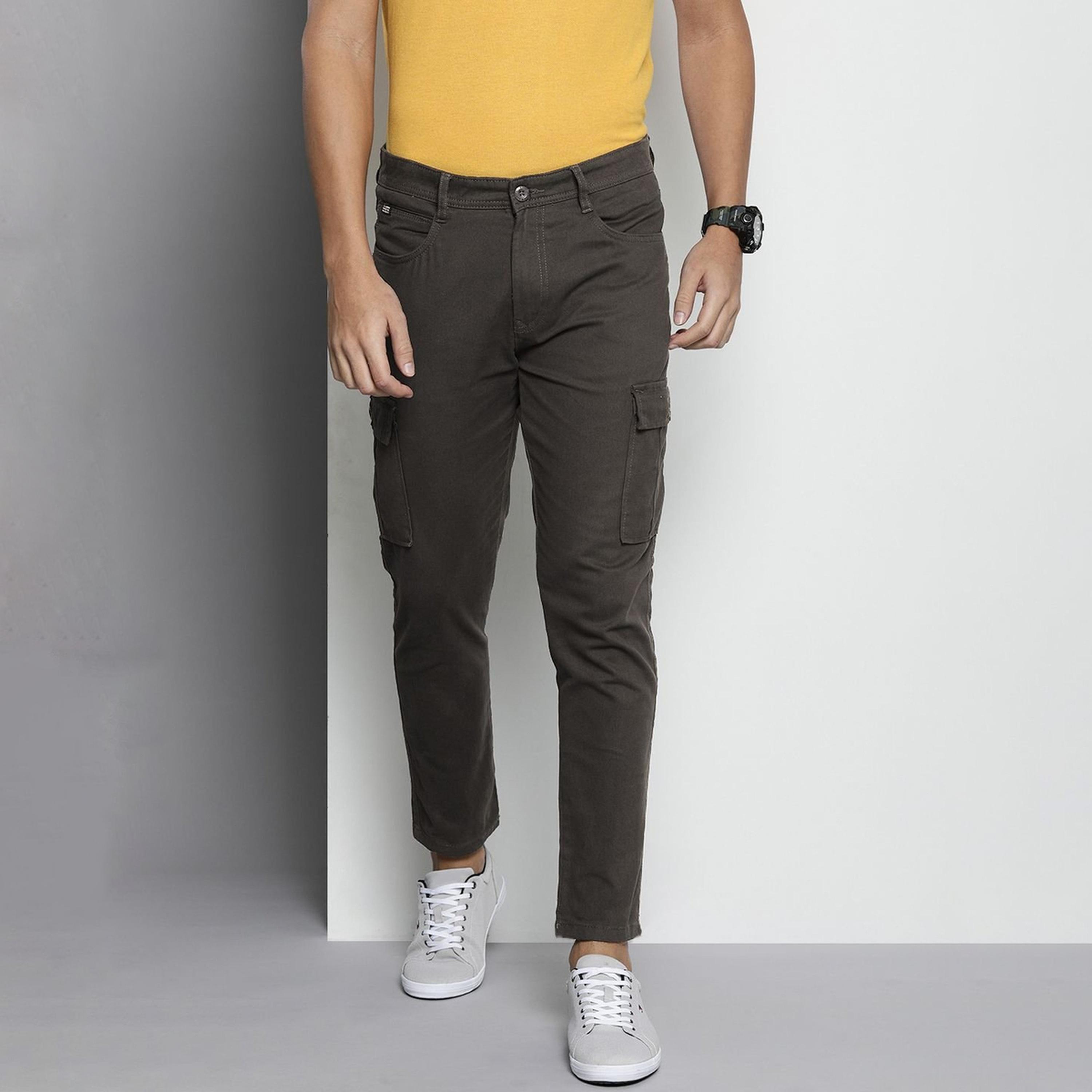 The Indian Garage Co X Styli Men Slim Fit Solid Cargo-men-clothing-bottoms-trousersandchinos-chinos-image-1