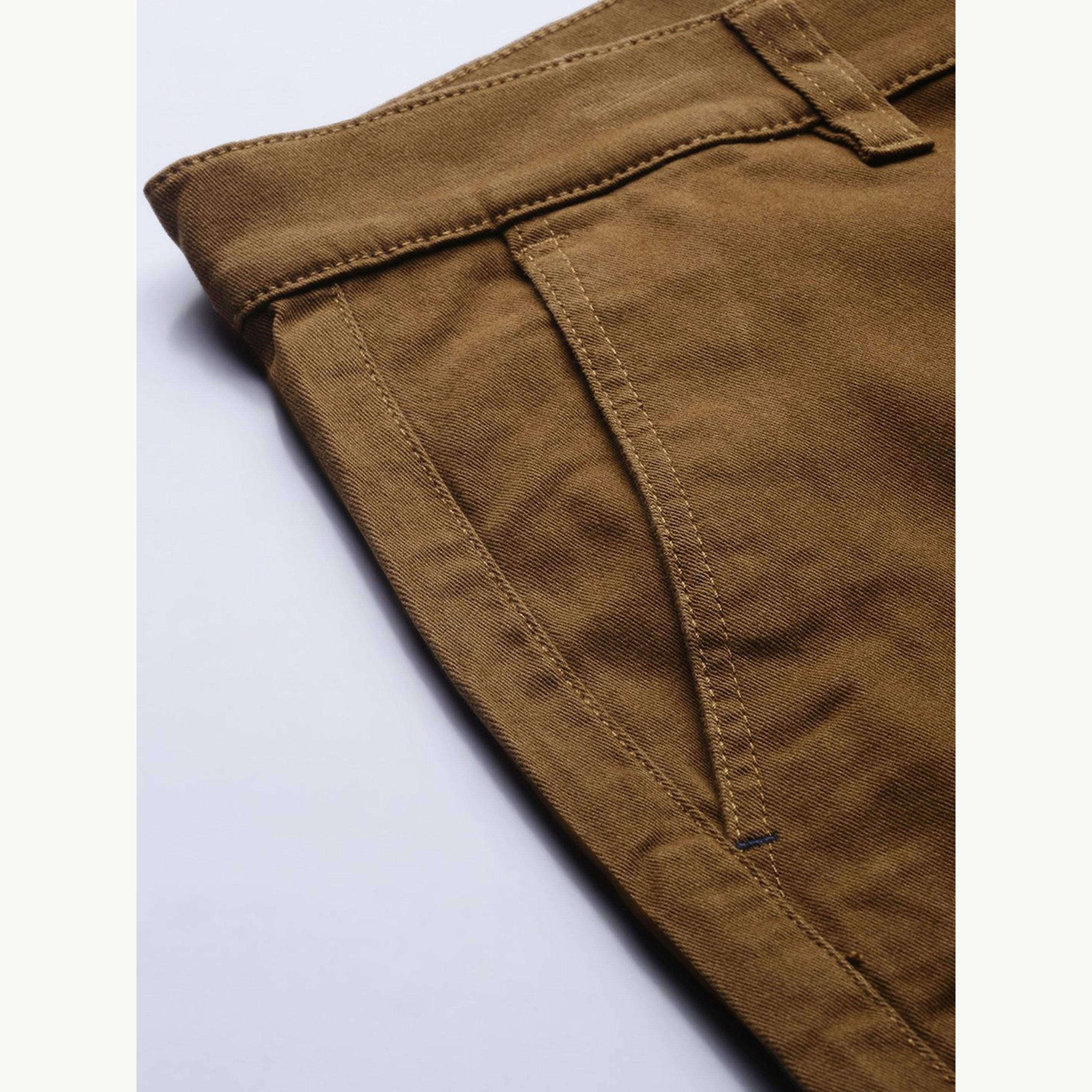 The Indian Garage Co X Styli Men Brown Slim Fit Solid Cargo Joggers-men-clothing-bottoms-joggers-image-6