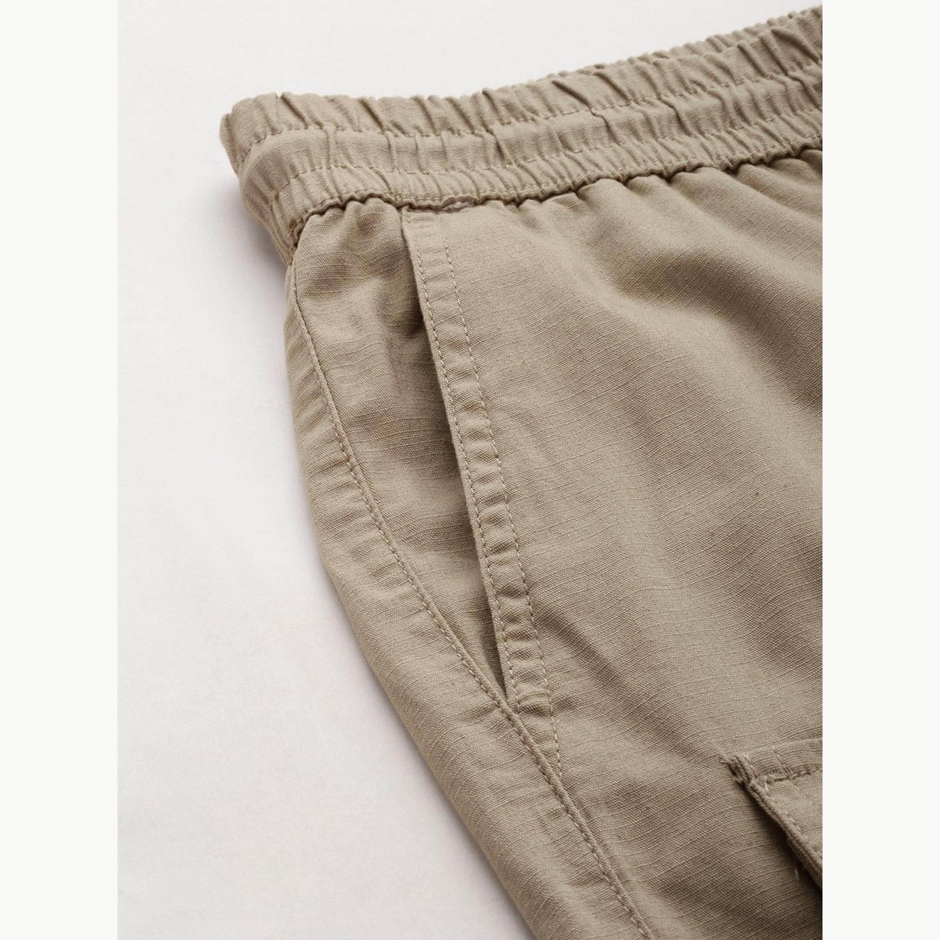 The Indian Garage Co X Styli Men Beige Regular Fit Solid Cargo Joggers-men-clothing-bottoms-joggers-image-6
