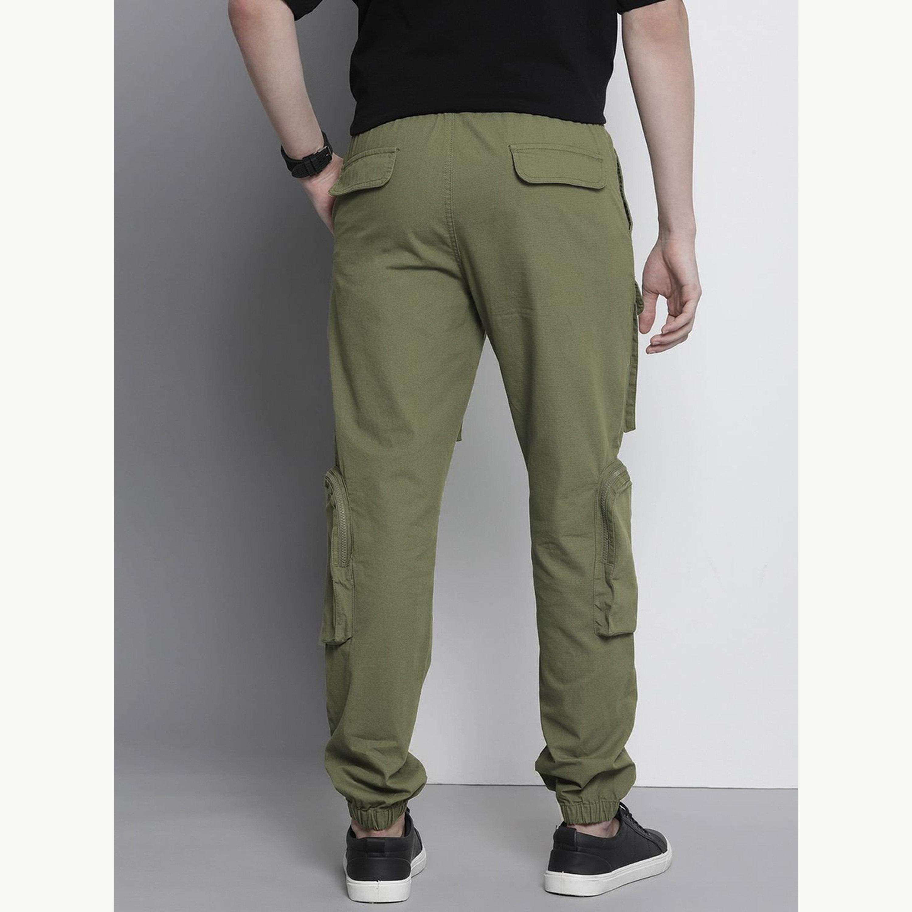 جوغر كارجو بلون سادة وقصة عادية للرجال-men-clothing-bottoms-joggers-image-3
