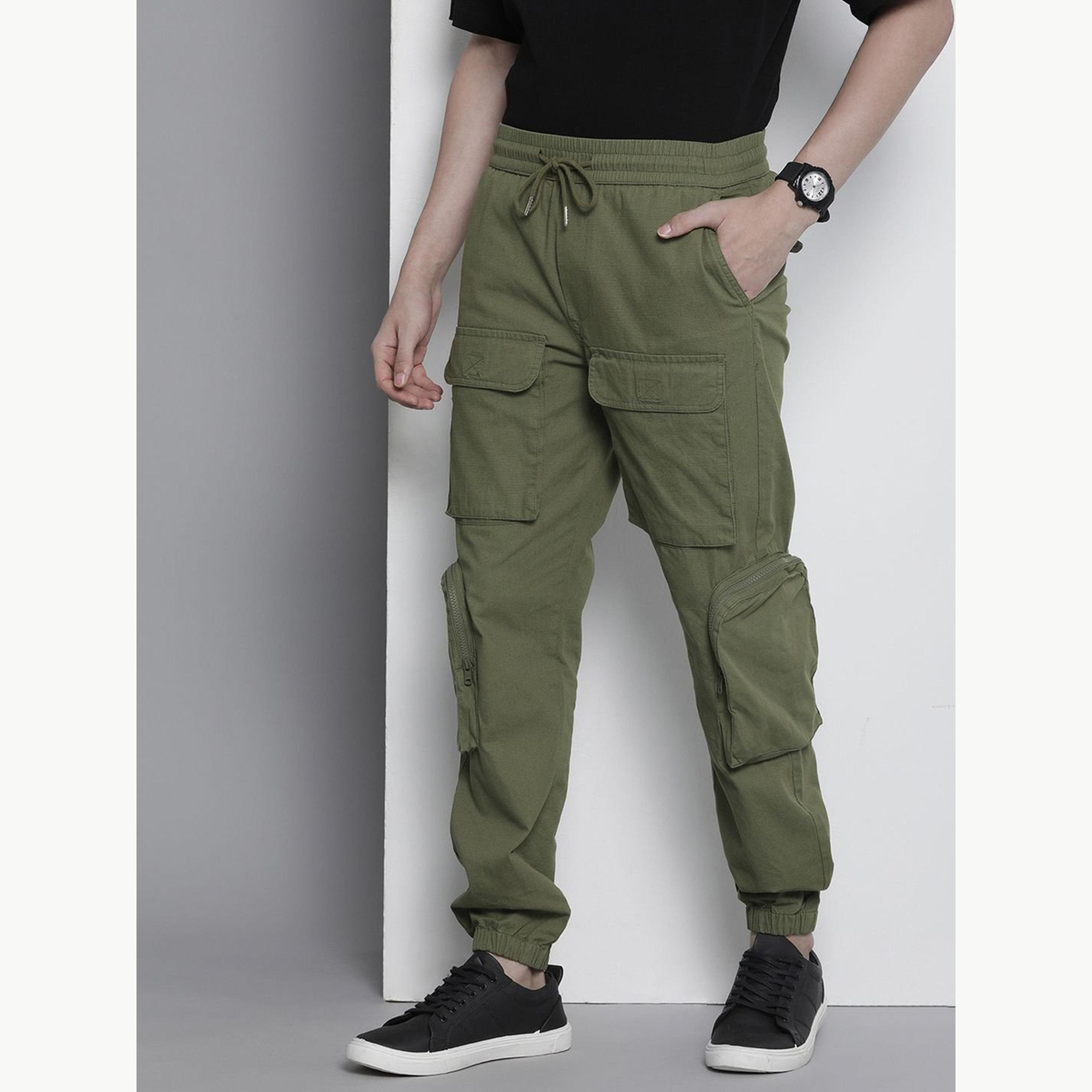 جوغر كارجو بلون سادة وقصة عادية للرجال-men-clothing-bottoms-joggers-image-5