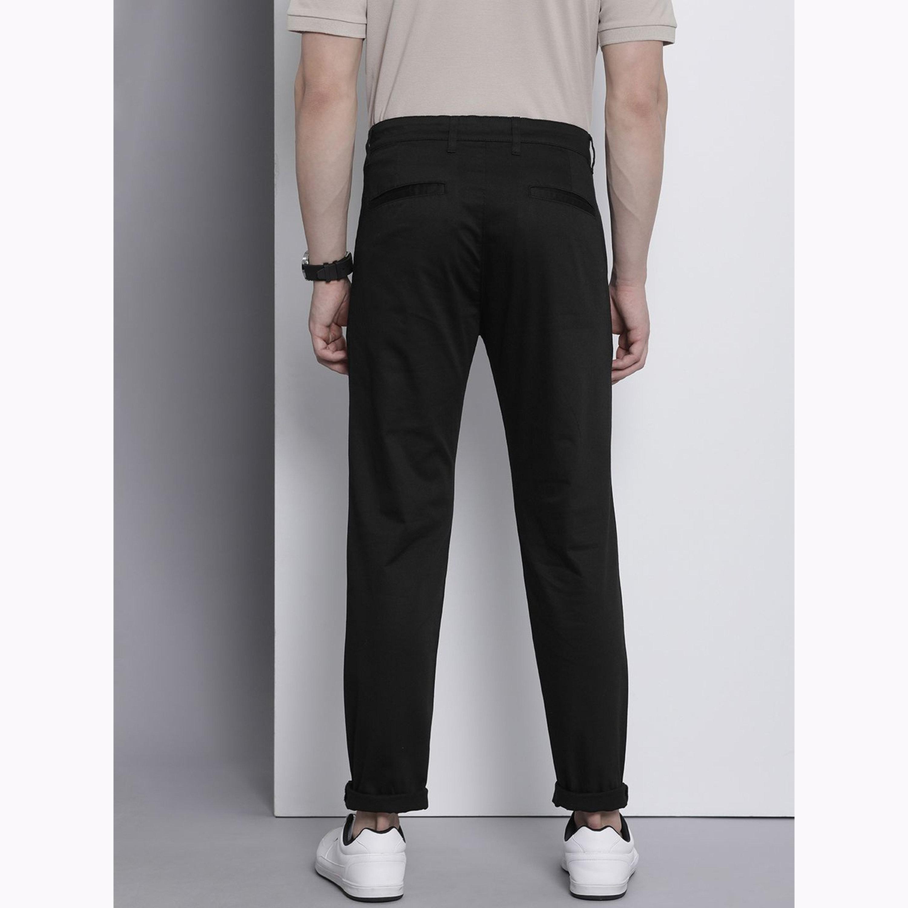 The Indian Garage Co X Styli Men Black Slim Fit Solid Chinos-men-clothing-bottoms-trousersandchinos-chinos-image-3