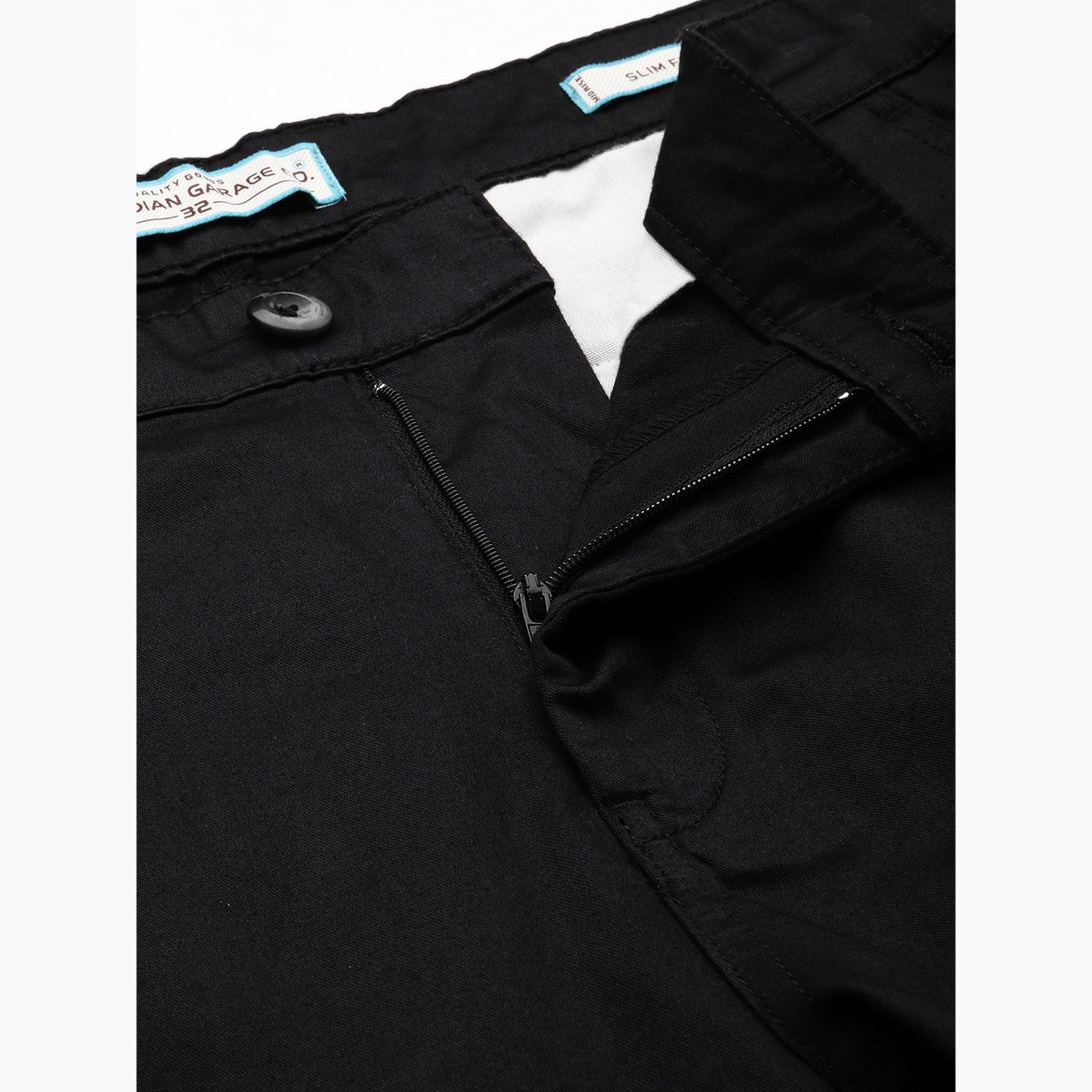 The Indian Garage Co X Styli Men Black Slim Fit Solid Chinos-men-clothing-bottoms-trousersandchinos-chinos-image-4