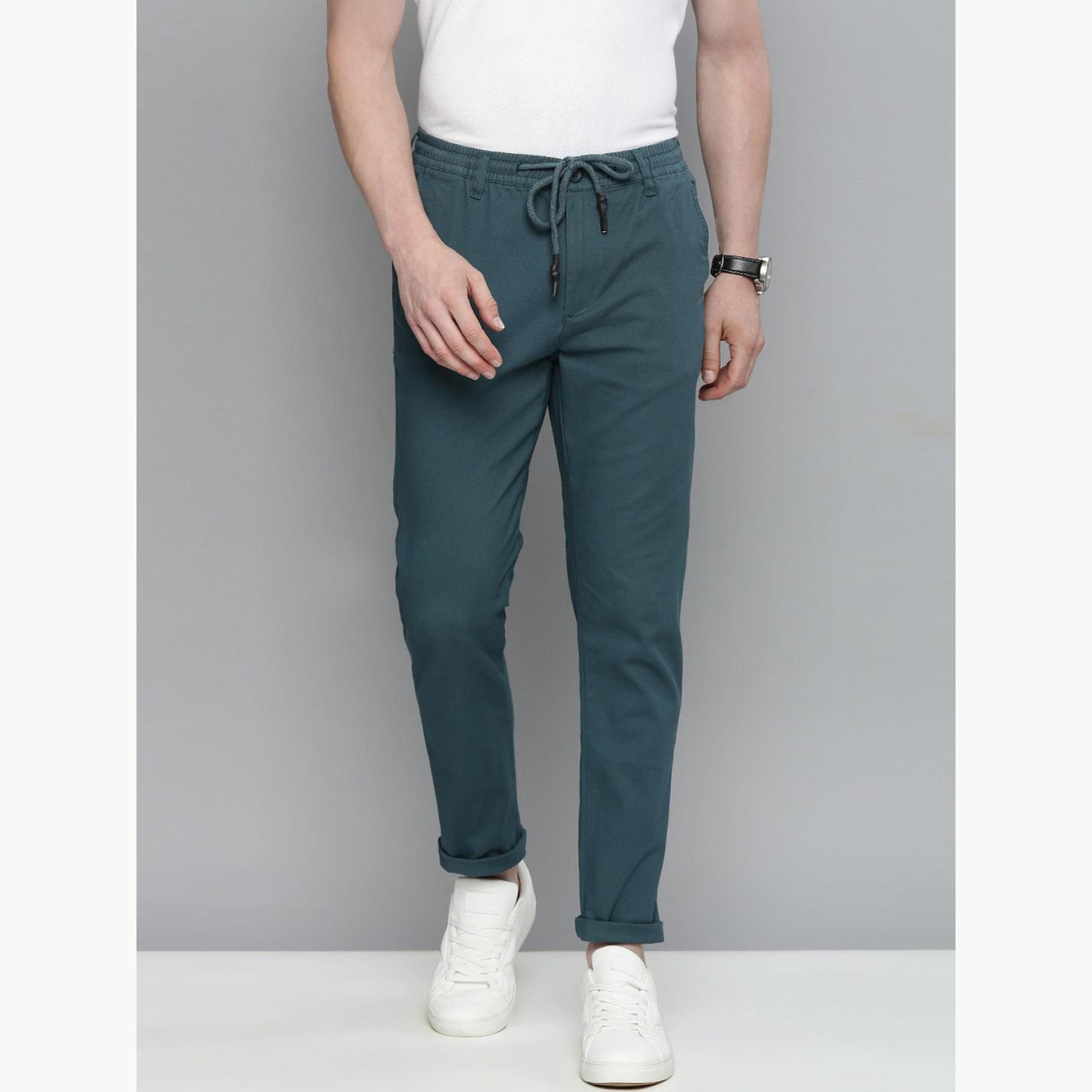 The Indian Garage Co X Styli Men Slim Fit Solid Chinos-men-clothing-bottoms-joggers-image-1