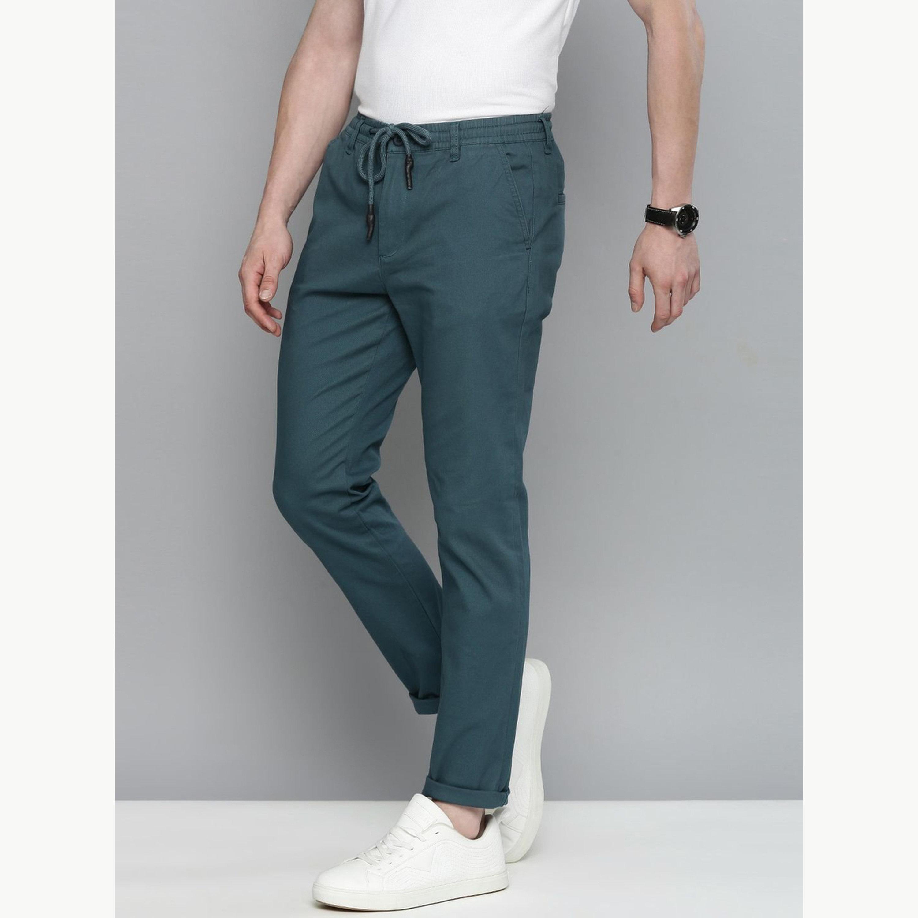 The Indian Garage Co X Styli Men Slim Fit Solid Chinos-men-clothing-bottoms-joggers-image-5