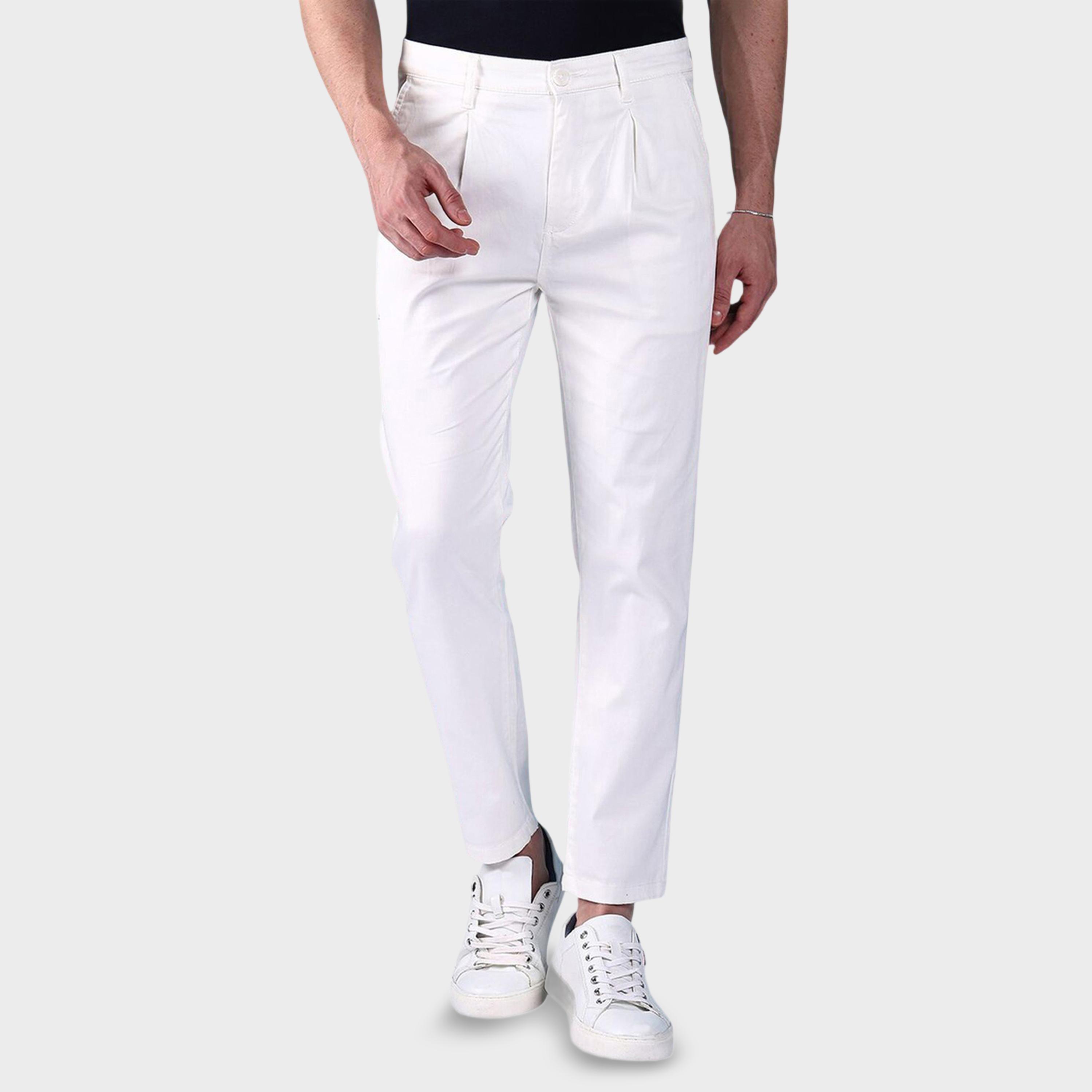 The Indian Garage Co X Styli Men White Slim Fit Solid Chinos-men-clothing-bottoms-trousersandchinos-chinos-image-1