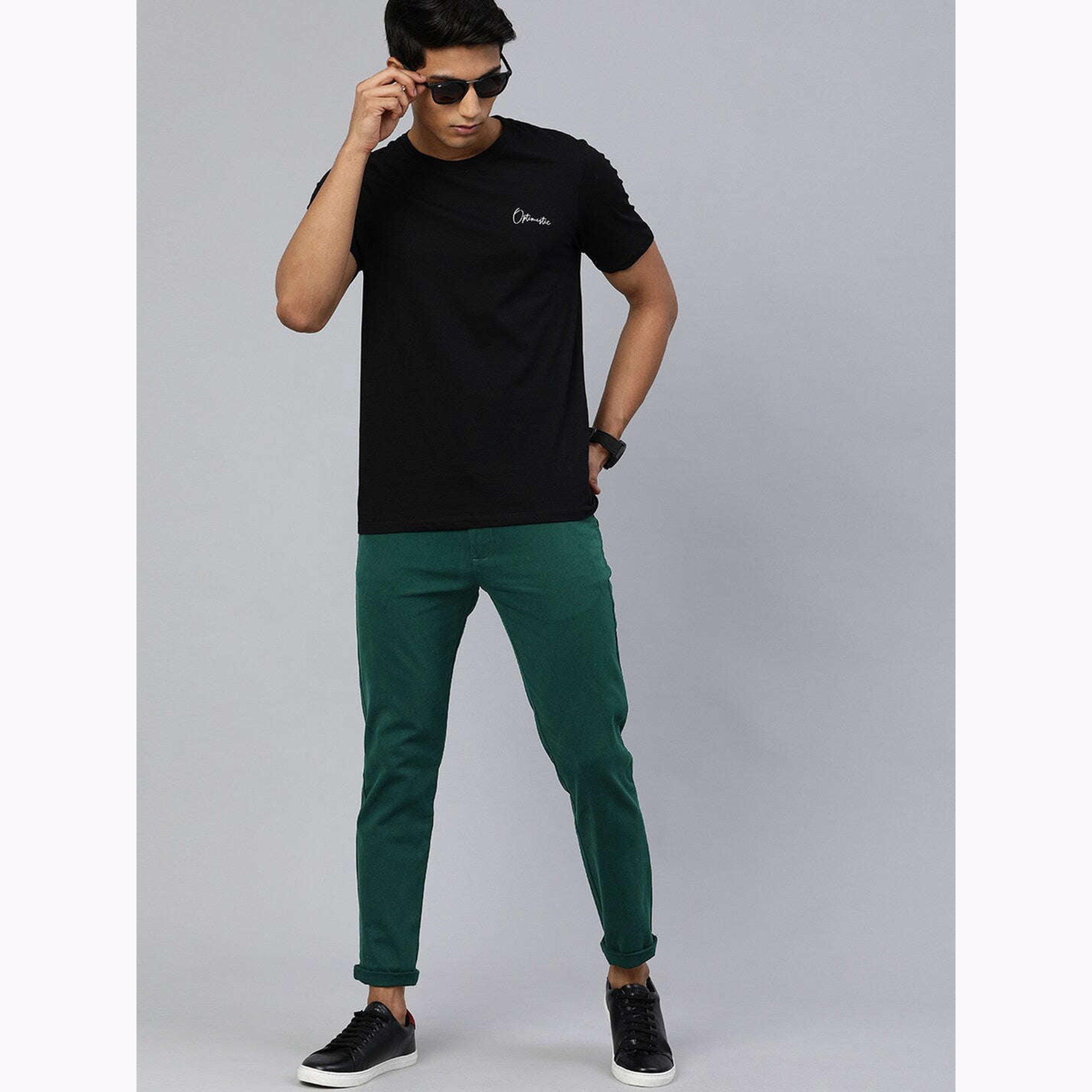 The Indian Garage Co X Styli Men Green Slim Fit Solid Chinos-men-clothing-bottoms-trousersandchinos-chinos-image-2