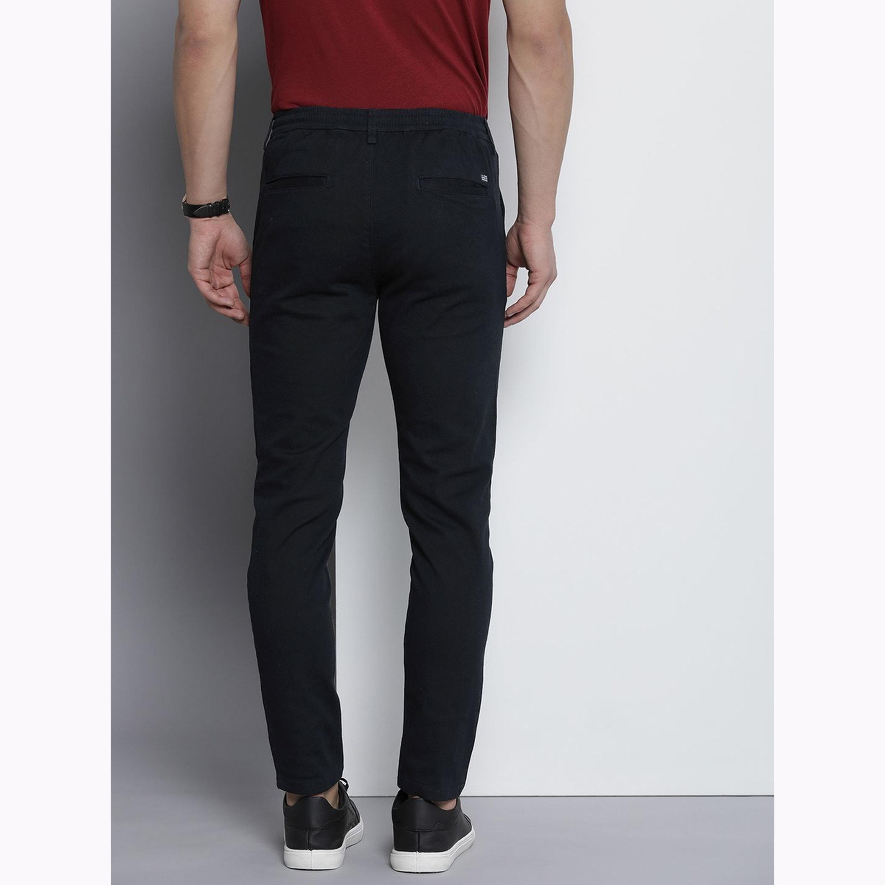 The Indian Garage Co X Styli Men Navy Blue Slim Fit Solid Chinos-men-clothing-bottoms-joggers-image-3