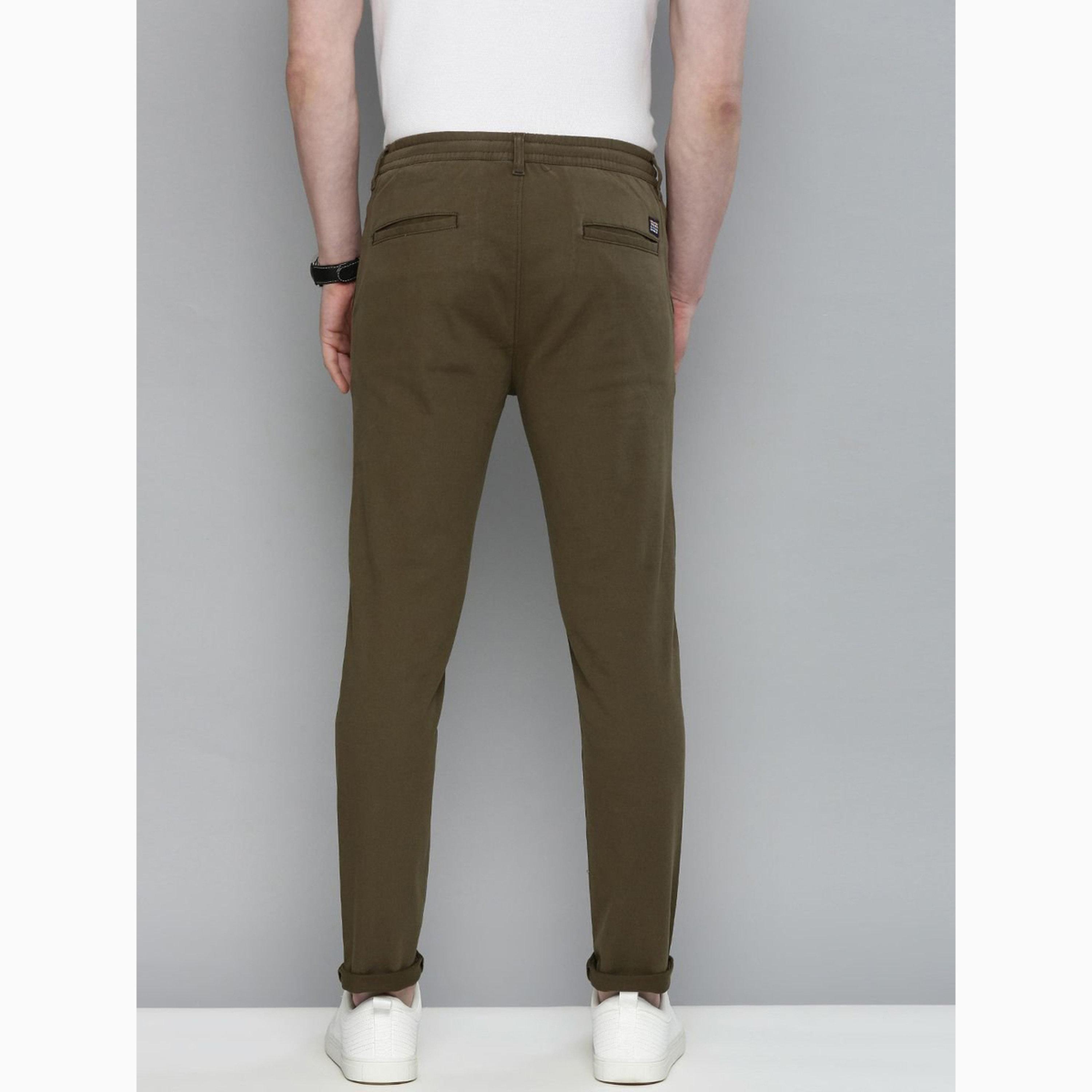 بنطال تشينو بلون سادة وقصة ضيقة للرجال-men-clothing-bottoms-joggers-image-3