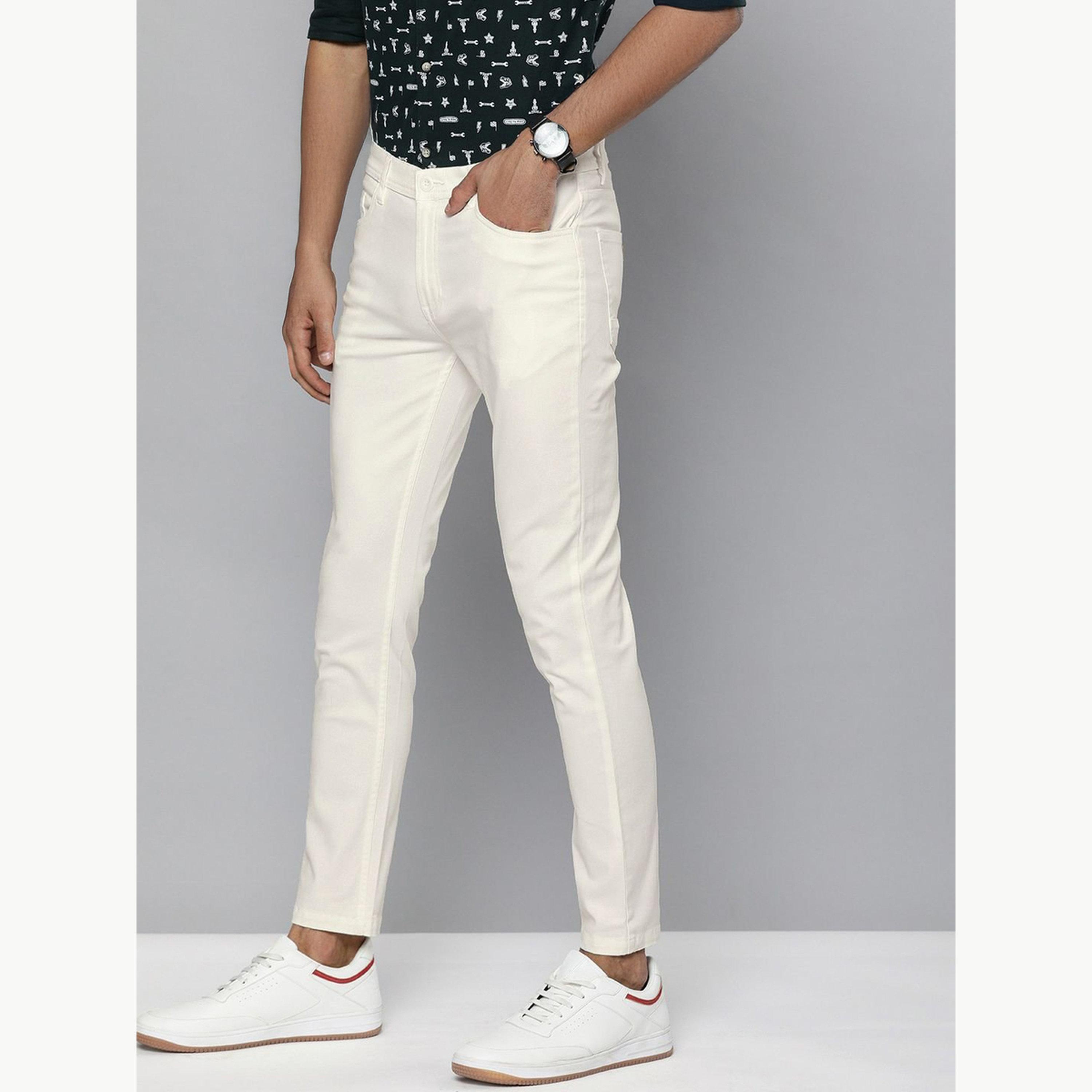 بنطال تشينو بلون سادة وقصة ضيقة للرجال-men-clothing-bottoms-trousersandchinos-chinos-image-5
