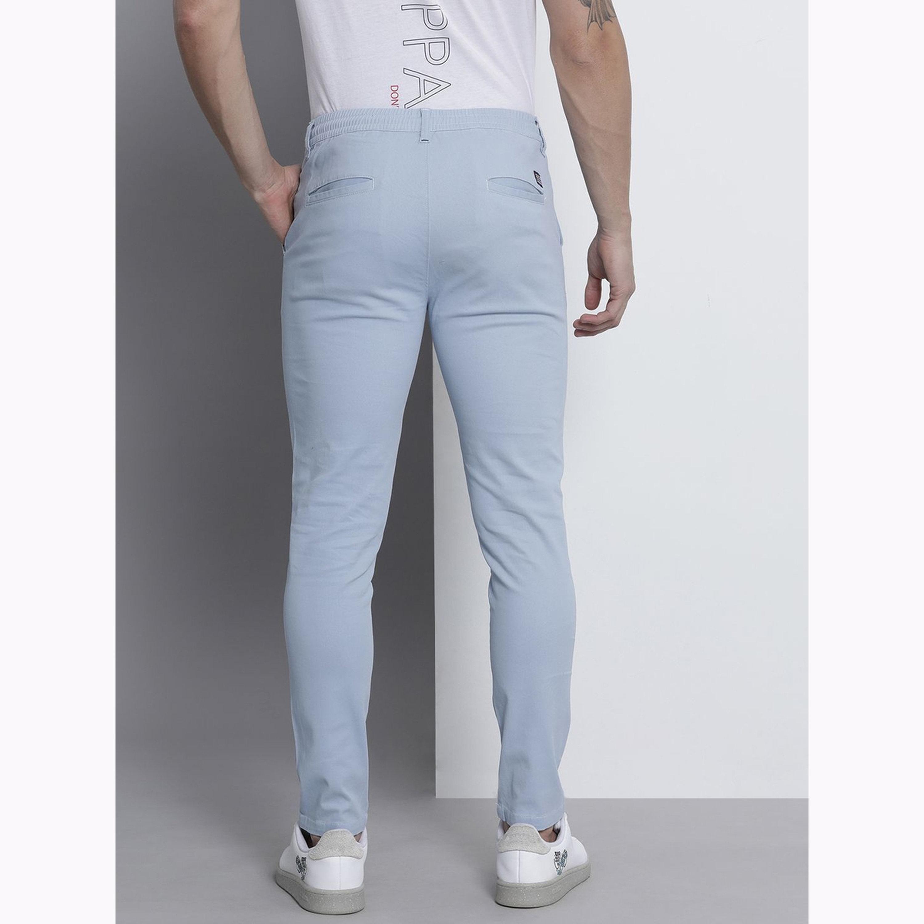 بنطال تشينو سادة بقصة ضيقة للرجال-men-clothing-bottoms-joggers-image-3