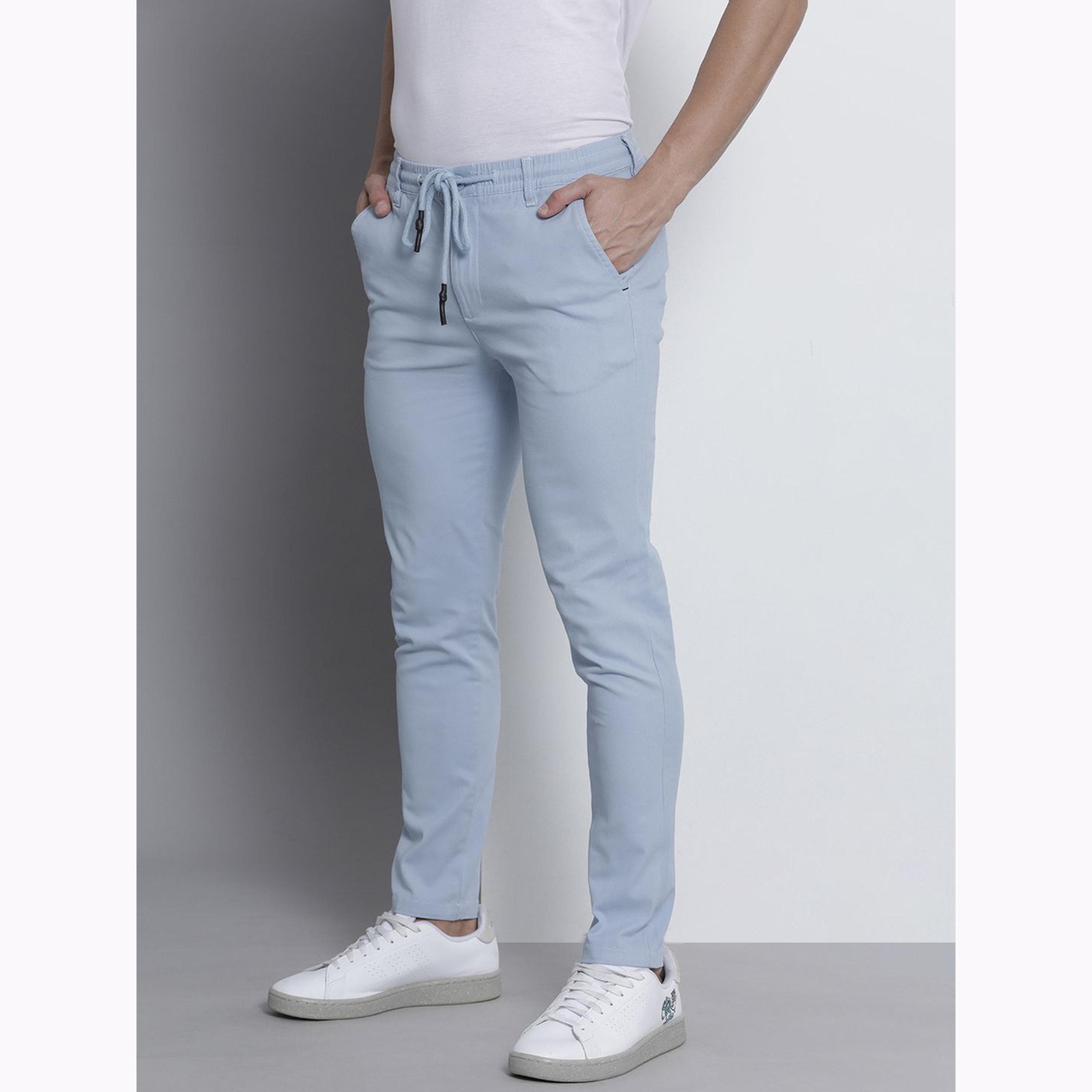 The Indian Garage Co X Styli Men Blue Slim Fit Solid Chinos-men-clothing-bottoms-joggers-image-5