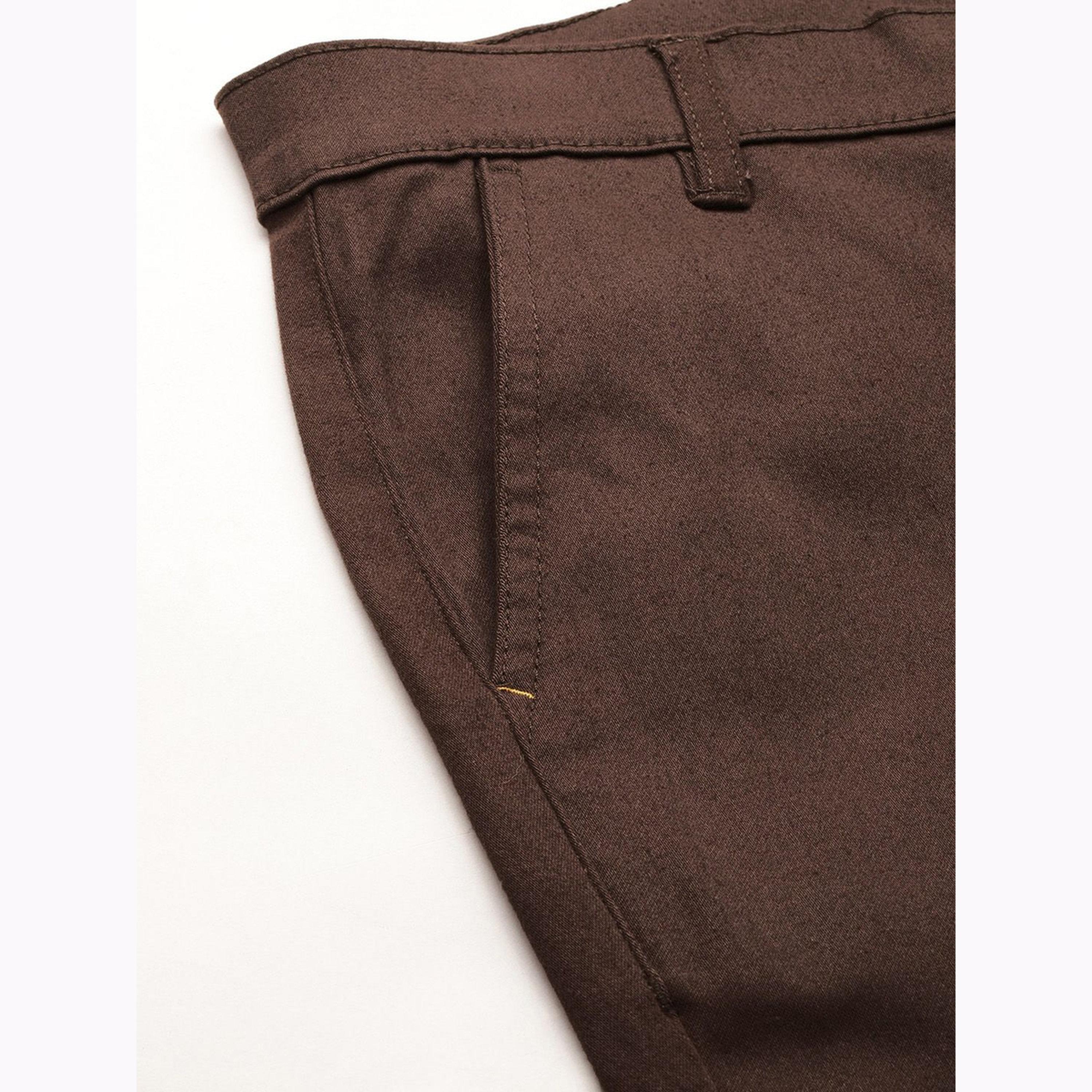 The Indian Garage Co X Styli Men Brown Slim Fit Solid Chinos-men-clothing-bottoms-trousersandchinos-chinos-image-6