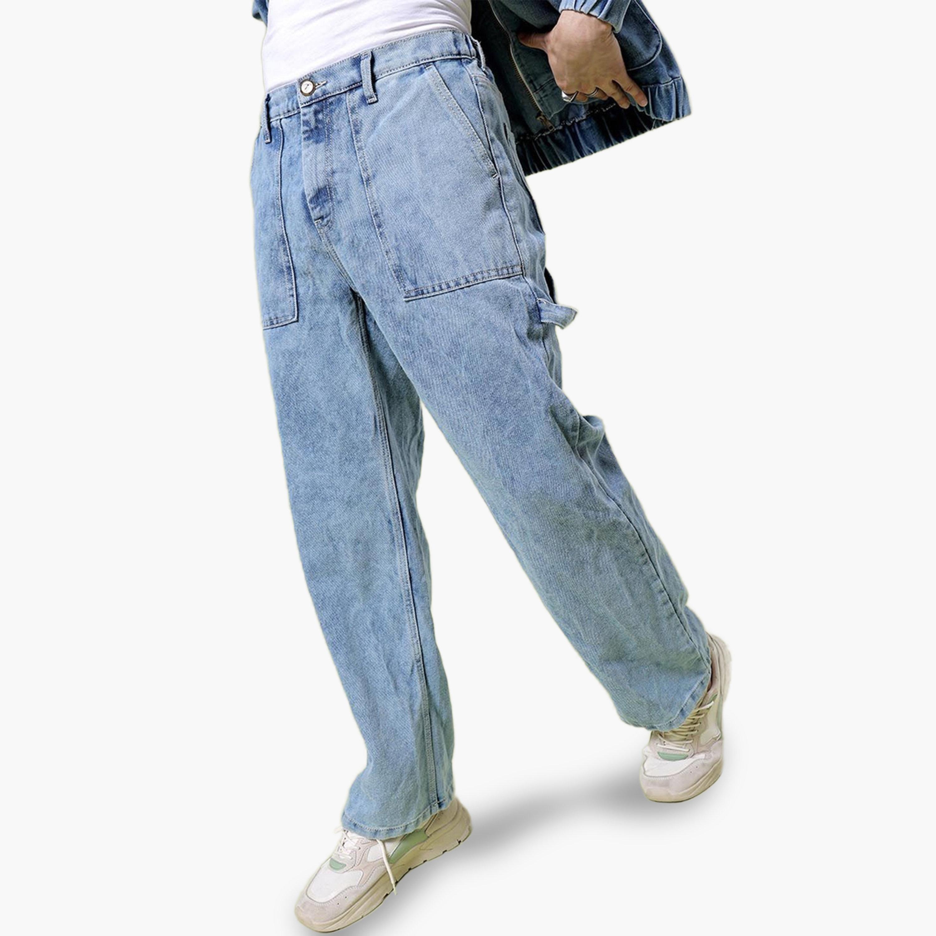 جينز باهت بقصة واسعة للرجال-men-clothing-bottoms-jeans-image-1
