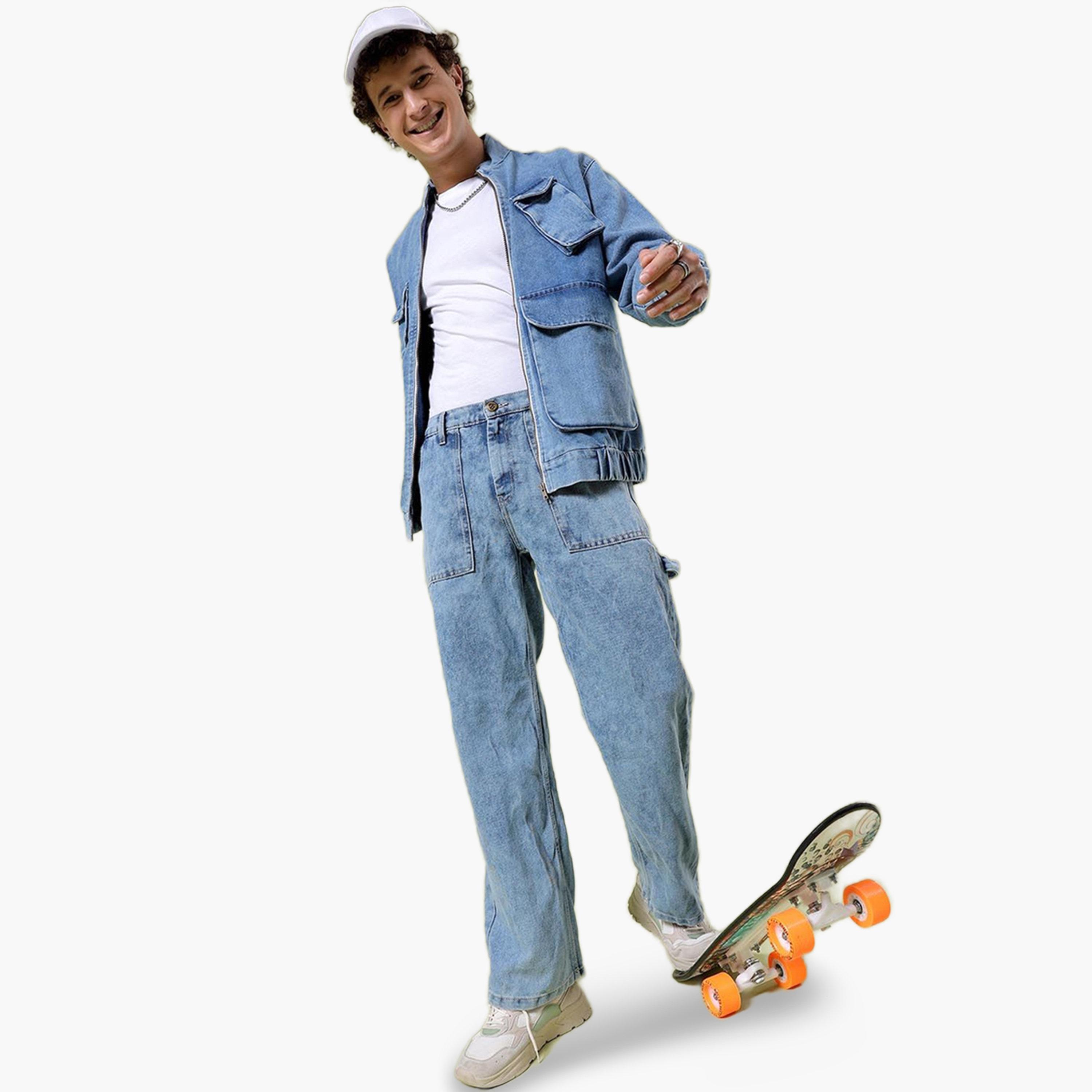 The Indian Garage Co X Styli Men Blue Washed Baggy Fit Jeans-men-clothing-bottoms-jeans-image-2