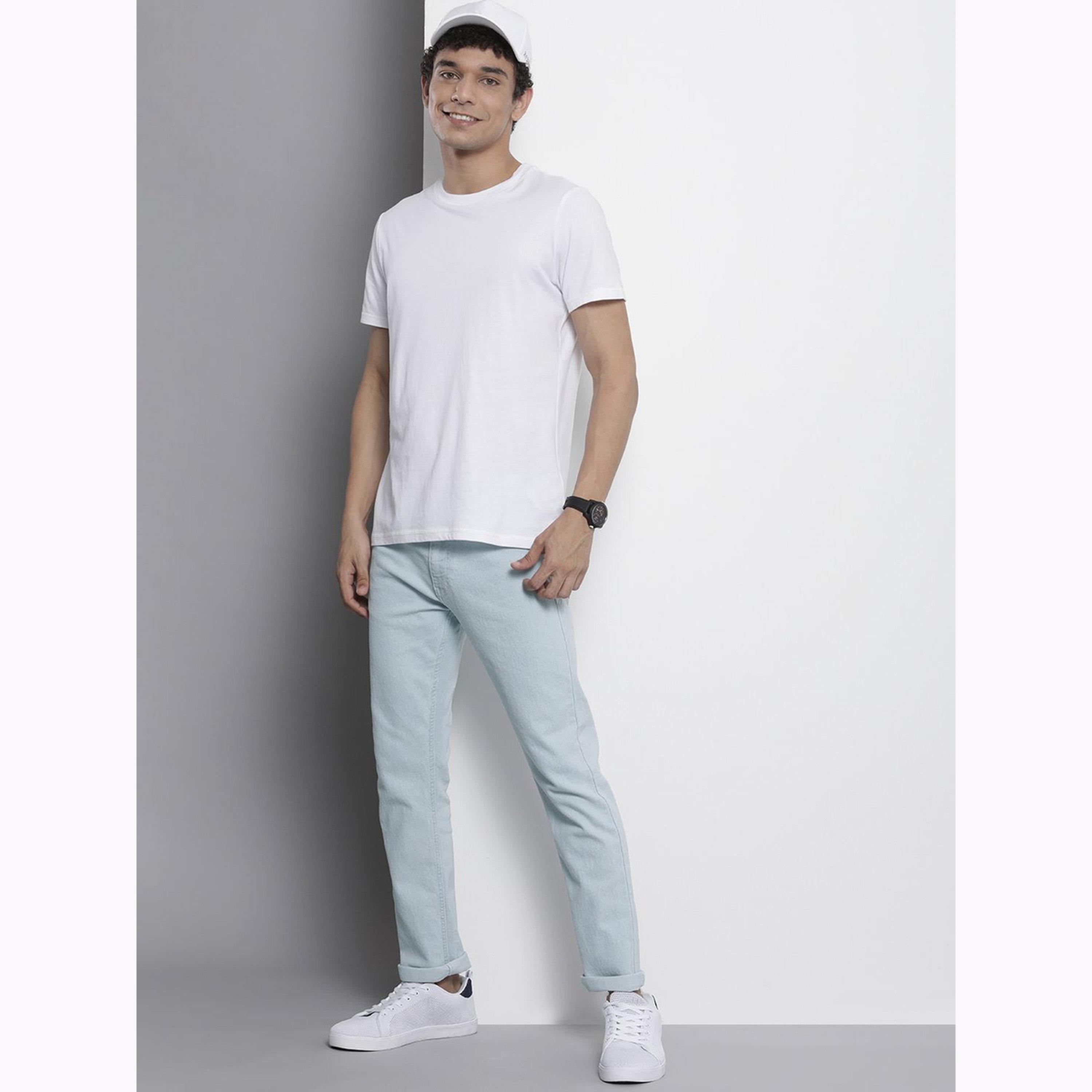 The Indian Garage Co X Styli Men Blue Slim Straight Fit Solid Jeans-men-clothing-bottoms-jeans-image-2