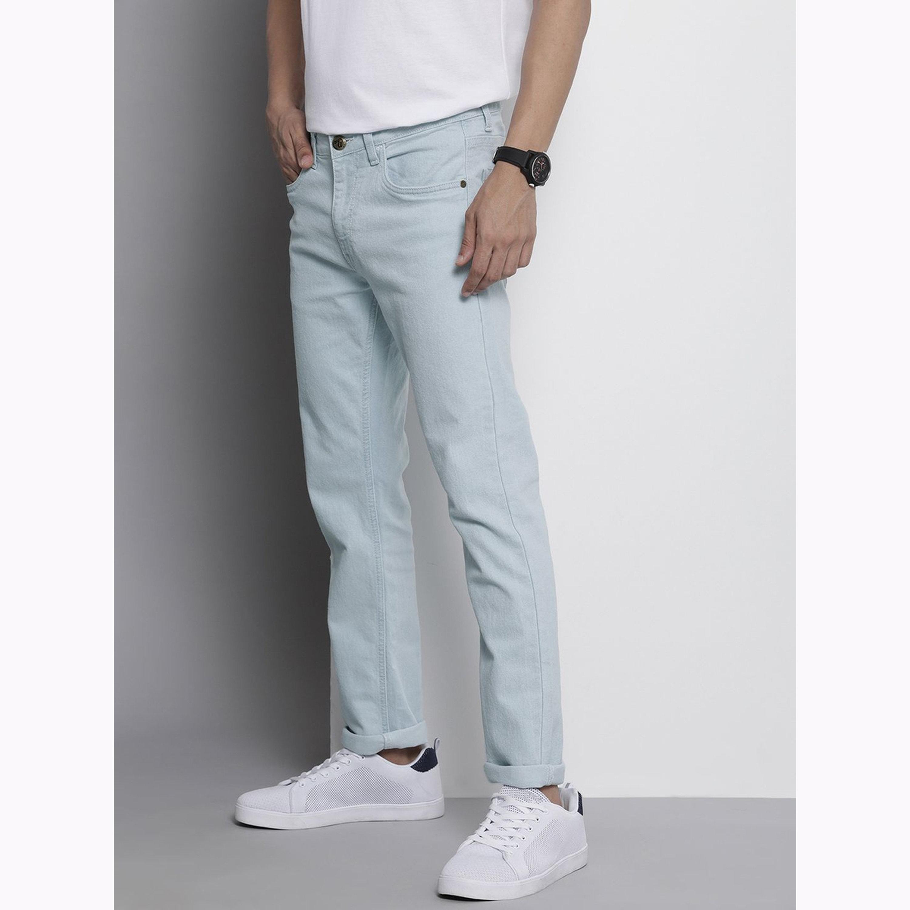 The Indian Garage Co X Styli Men Blue Slim Straight Fit Solid Jeans-men-clothing-bottoms-jeans-image-5