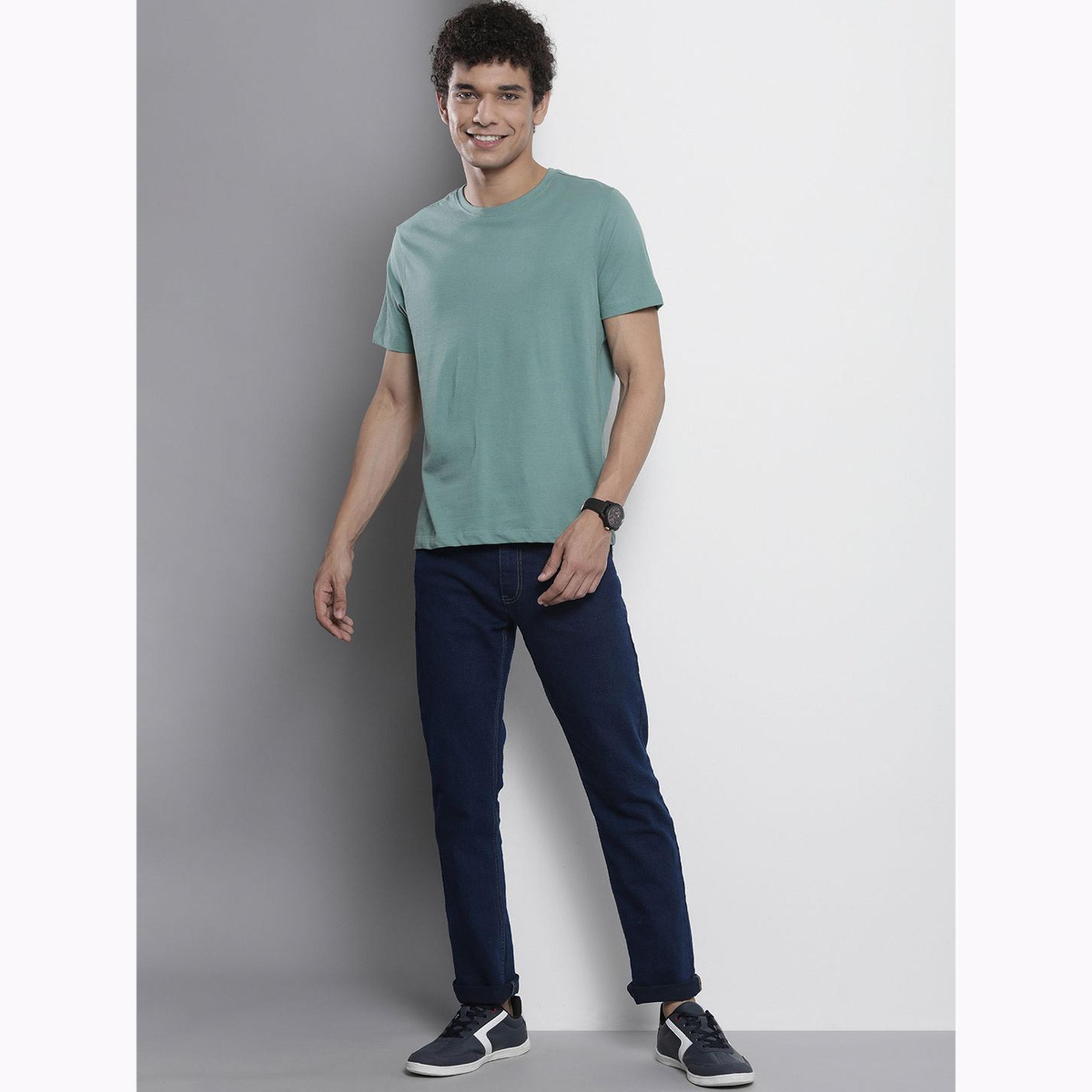 The Indian Garage Co X Styli Men Blue Slim Straight Fit Solid Jeans-men-clothing-bottoms-jeans-image-2