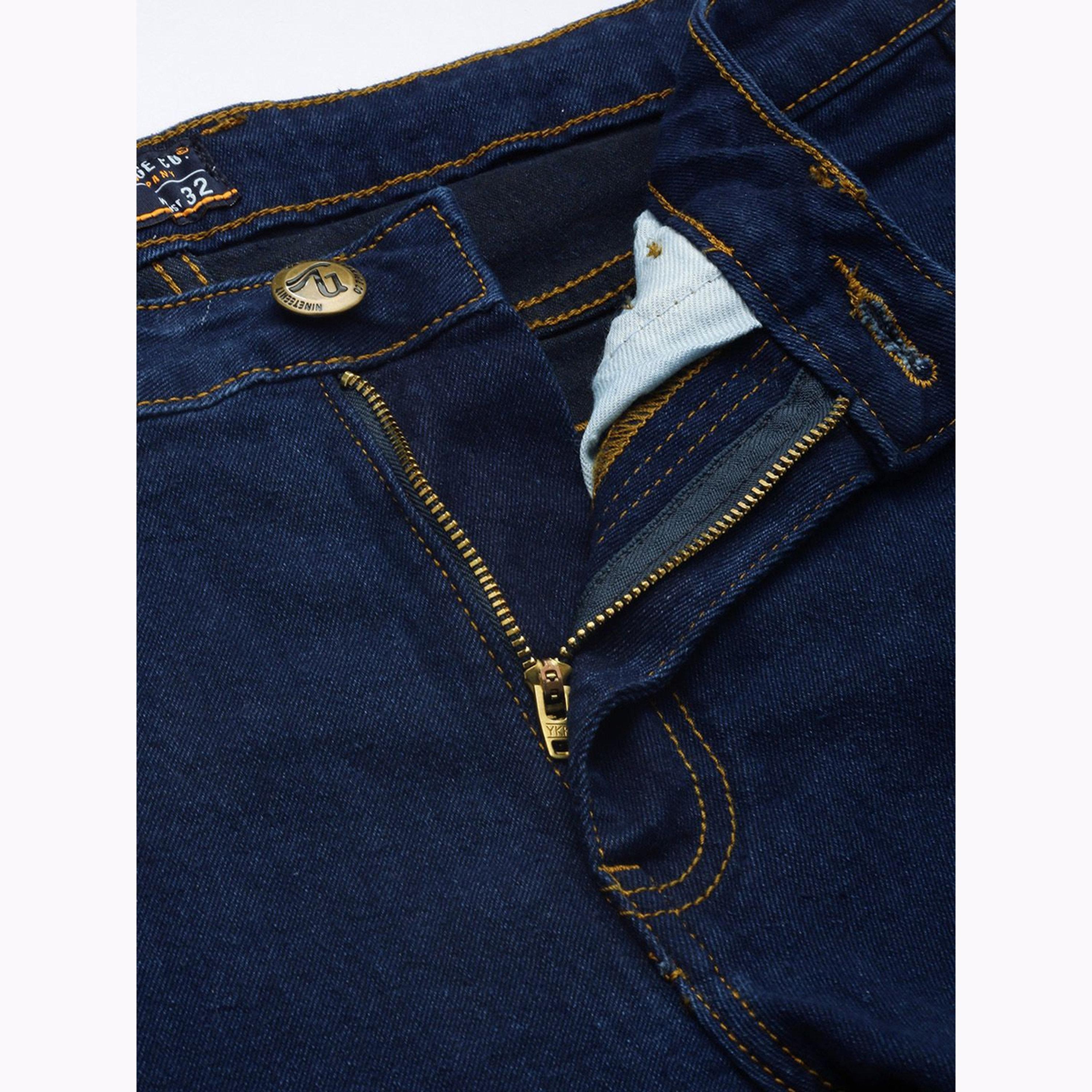 The Indian Garage Co X Styli Men Blue Slim Straight Fit Solid Jeans-men-clothing-bottoms-jeans-image-4