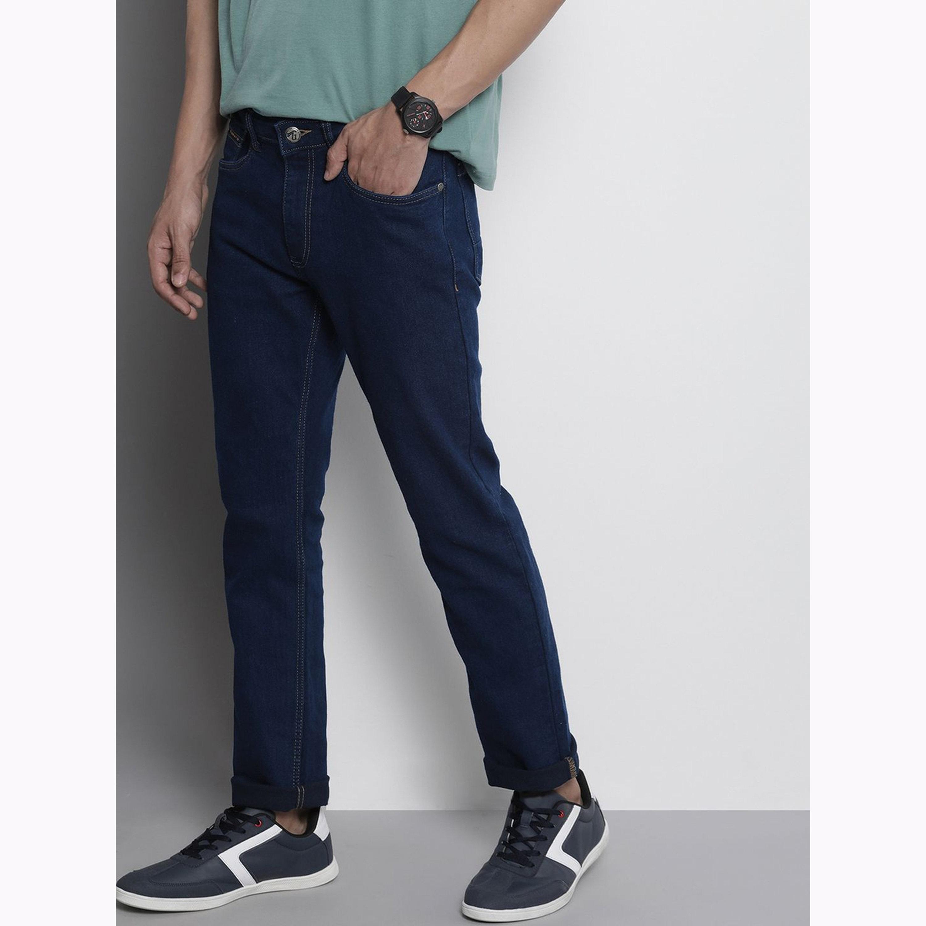 جينز سادة بقصة مستقيمة ضيقة للرجال-men-clothing-bottoms-jeans-image-5